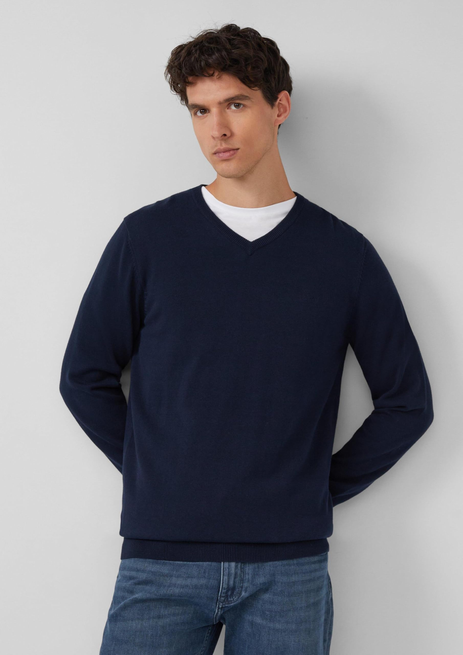 s.Oliver RED LABEL Herren Pullover V-Ausschnitt Regular Langarm