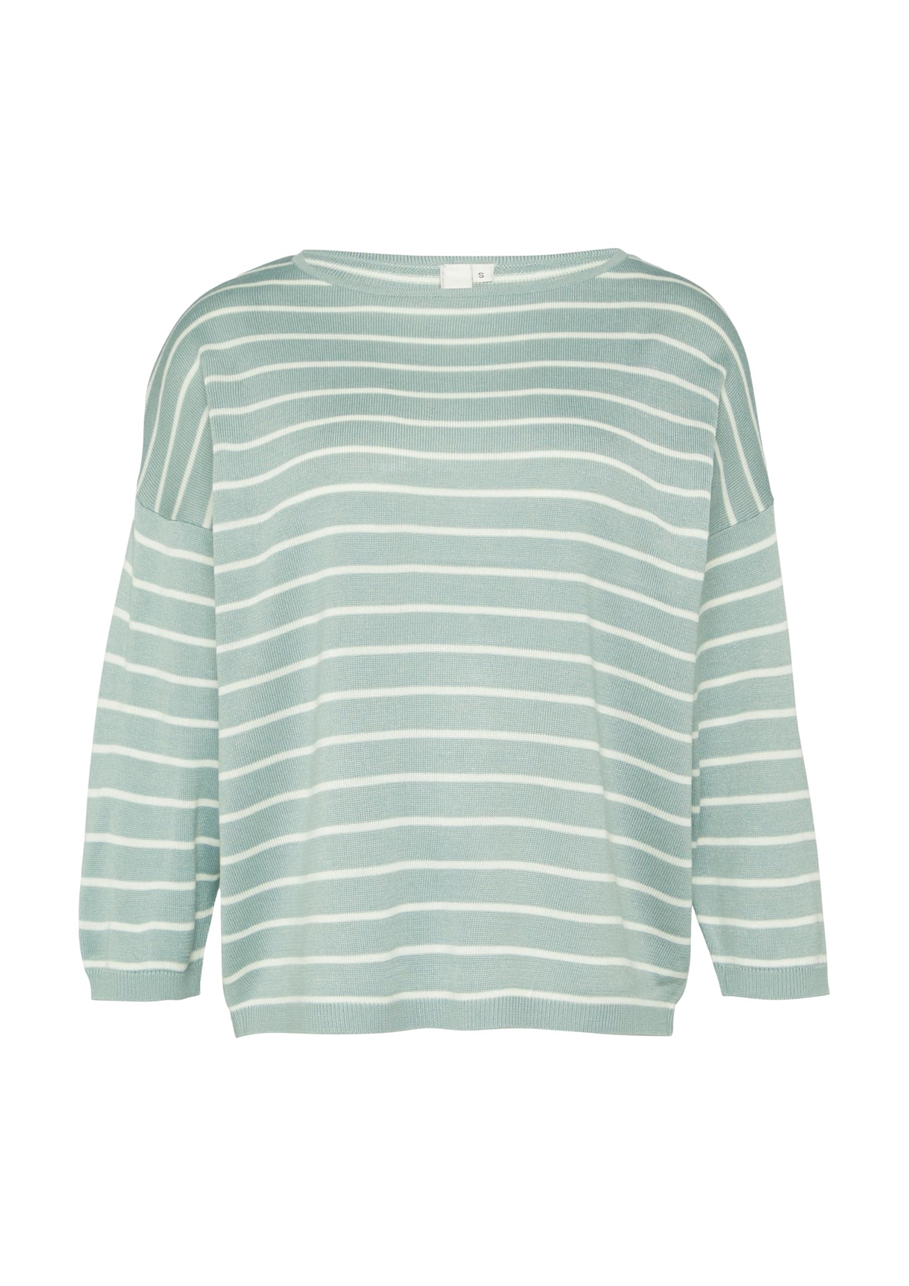 s.Oliver QS Ringel Strickpullover Viskosemix S salbeigrün