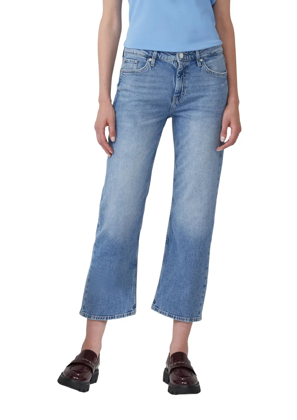 s.Oliver Jeans Karolin Straight Cropped Gr.46 Blau