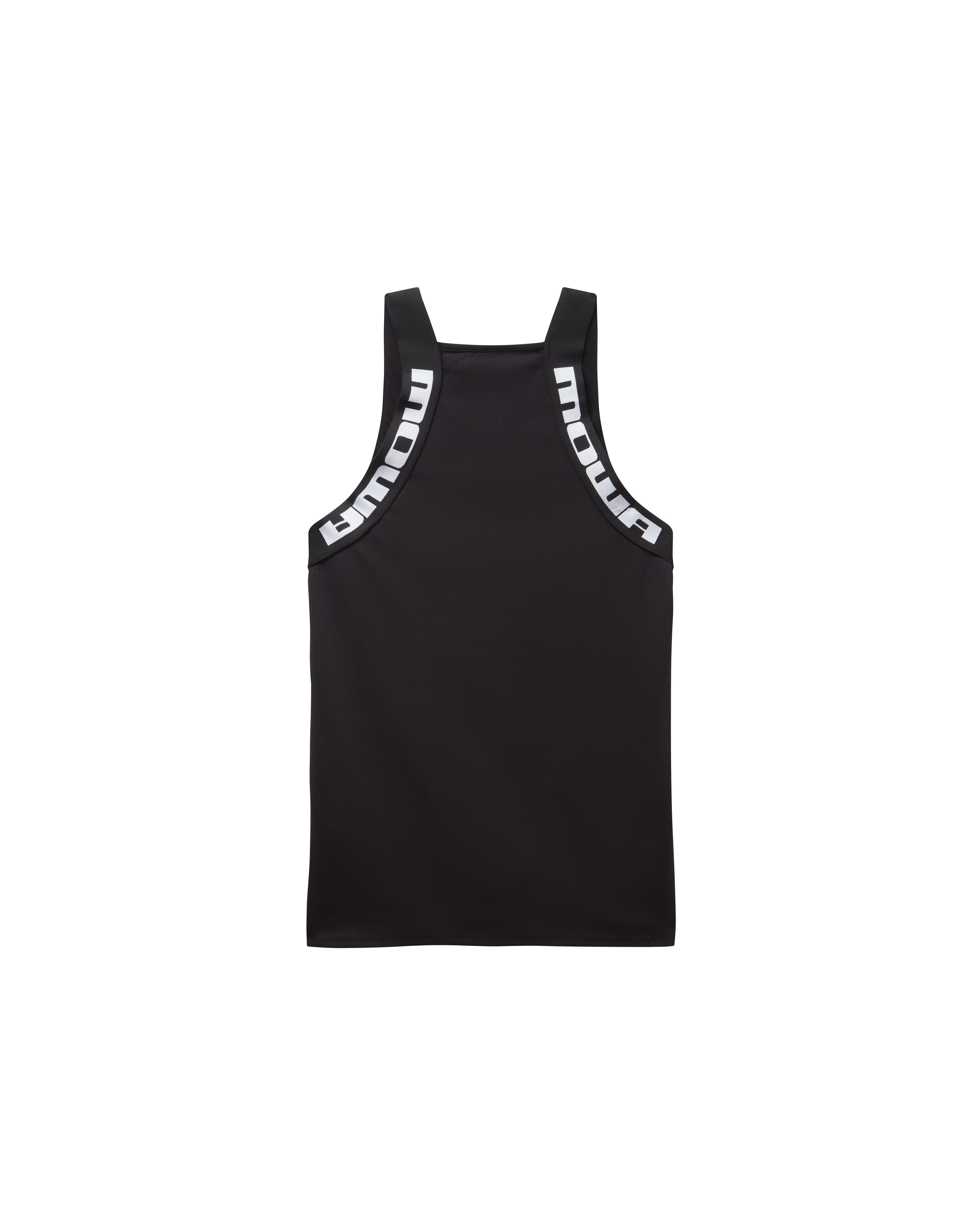 Mowalola Unit Vest Top Schwarz gerippt