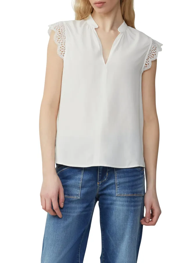 s.Oliver QS 2162739 Bluse Spitze Größe 40 Schwarz