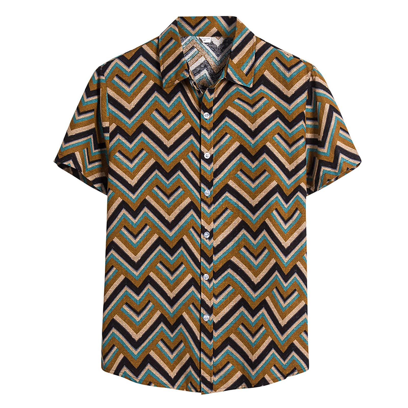 Singular AG Hawaiihemd Palmen Herren XXL Braun Kurzarm