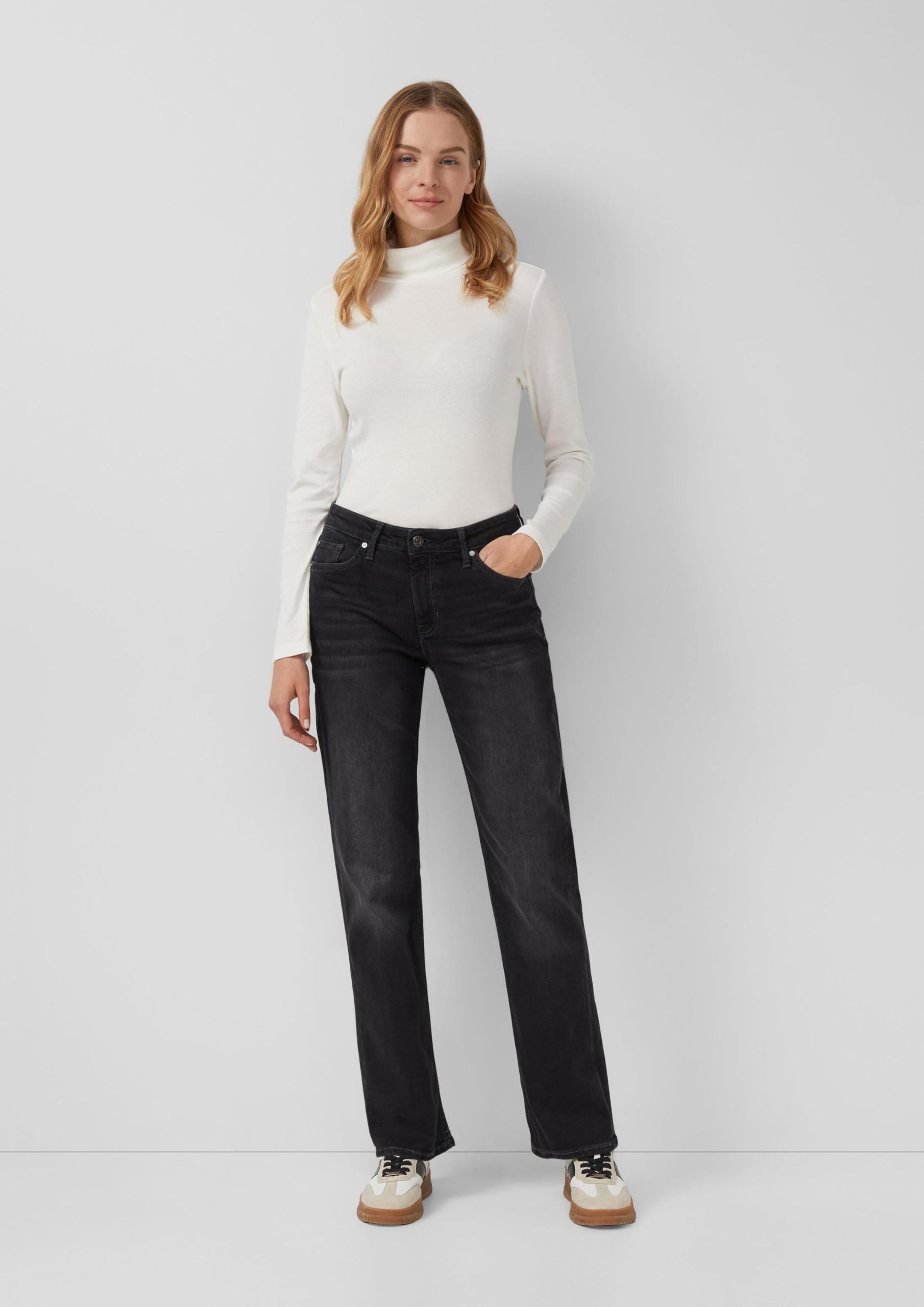 s.Oliver Karolin 2169109 Jeans-Hose Straight Leg schwarz