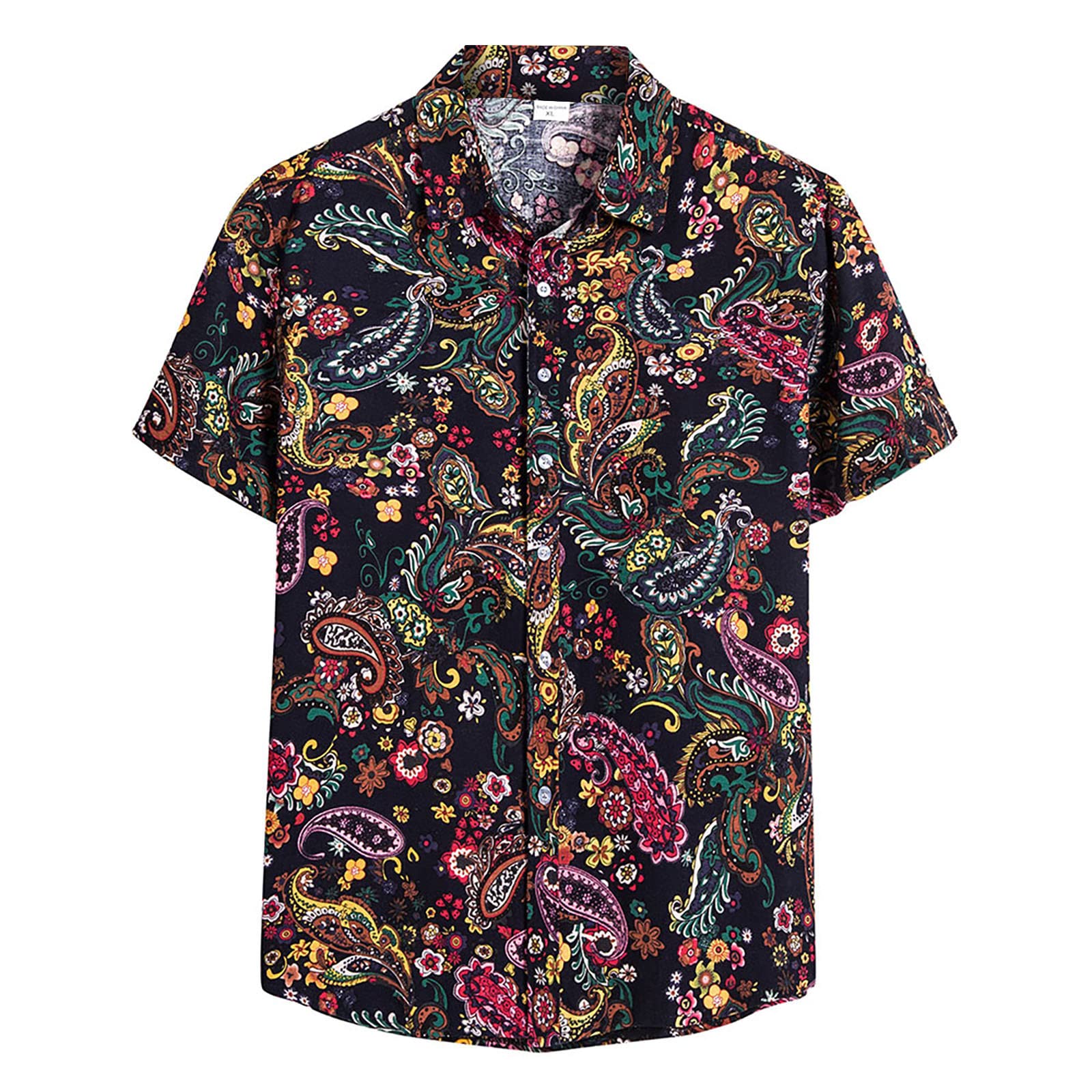 Singular AG Hawaiihemd Palmen Herren XXL Braun Kurzarm