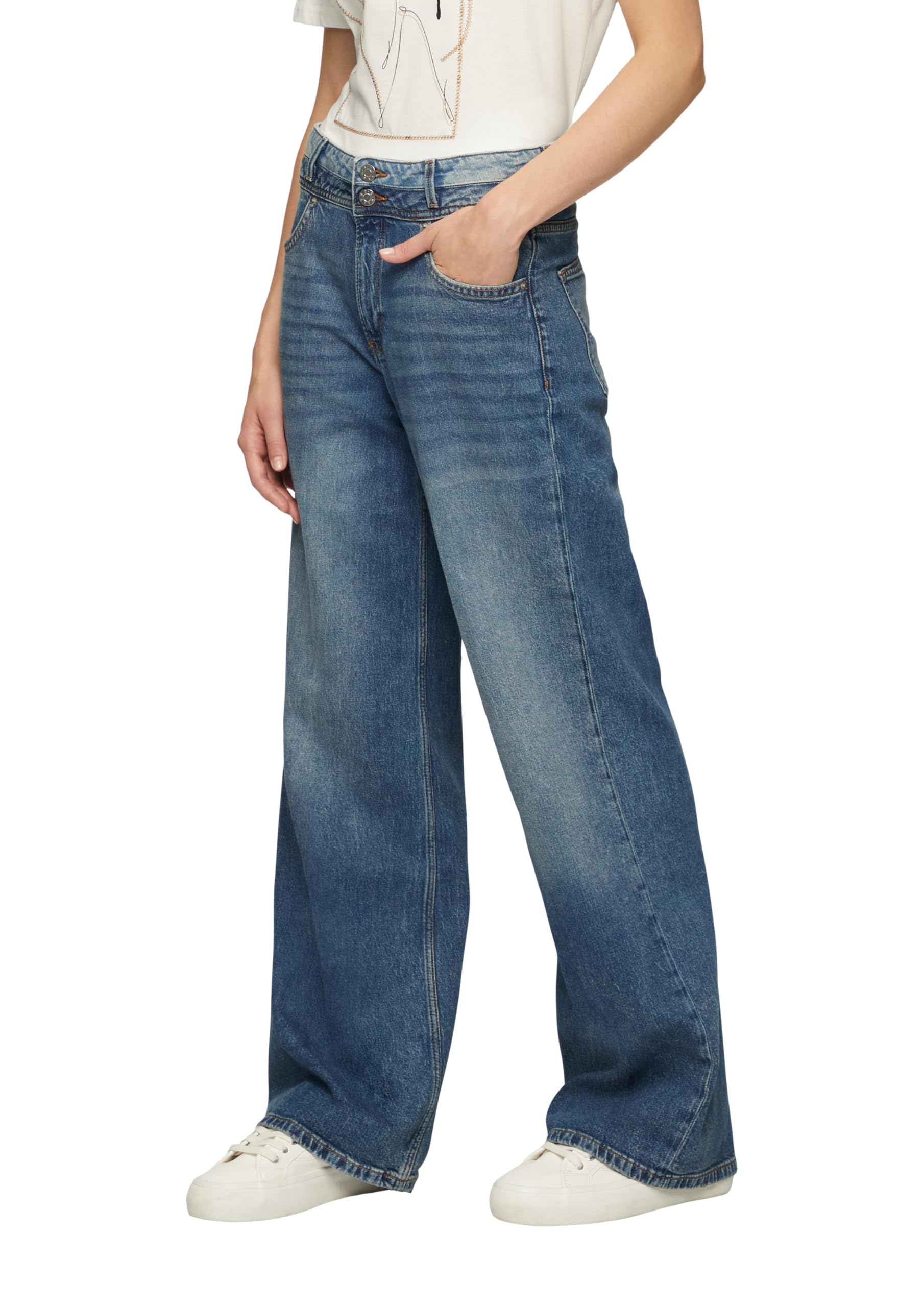 s.Oliver Suri Wide Leg Jeans 40W 32L Low Rise Denim