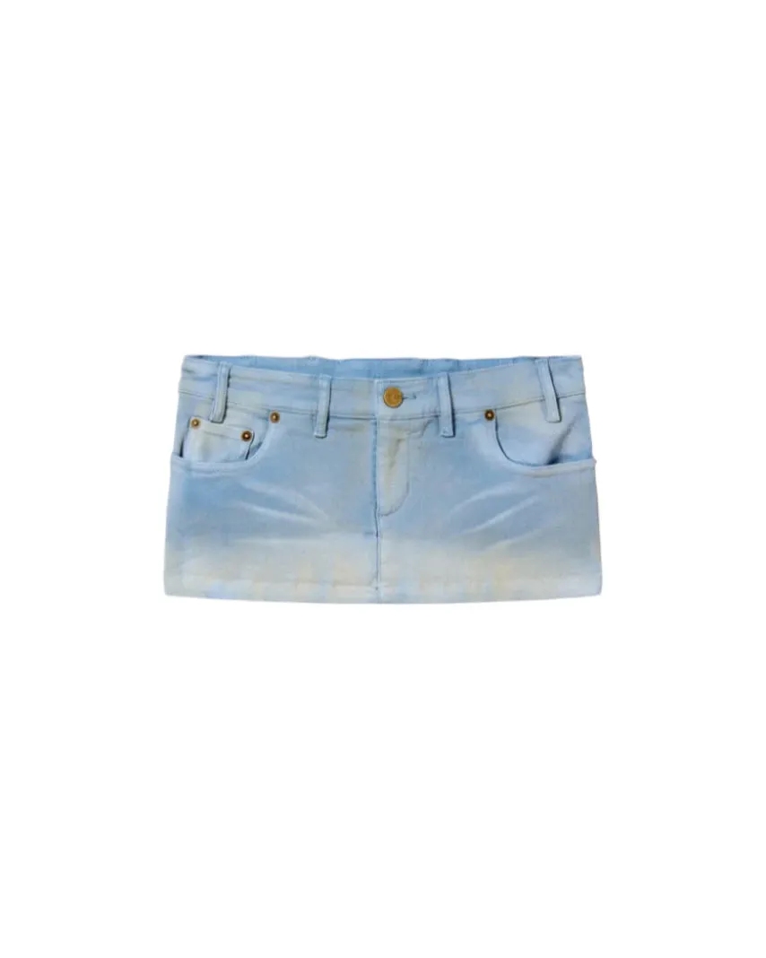 Mowalola Moto Minirock Jeans blau Denim XS
