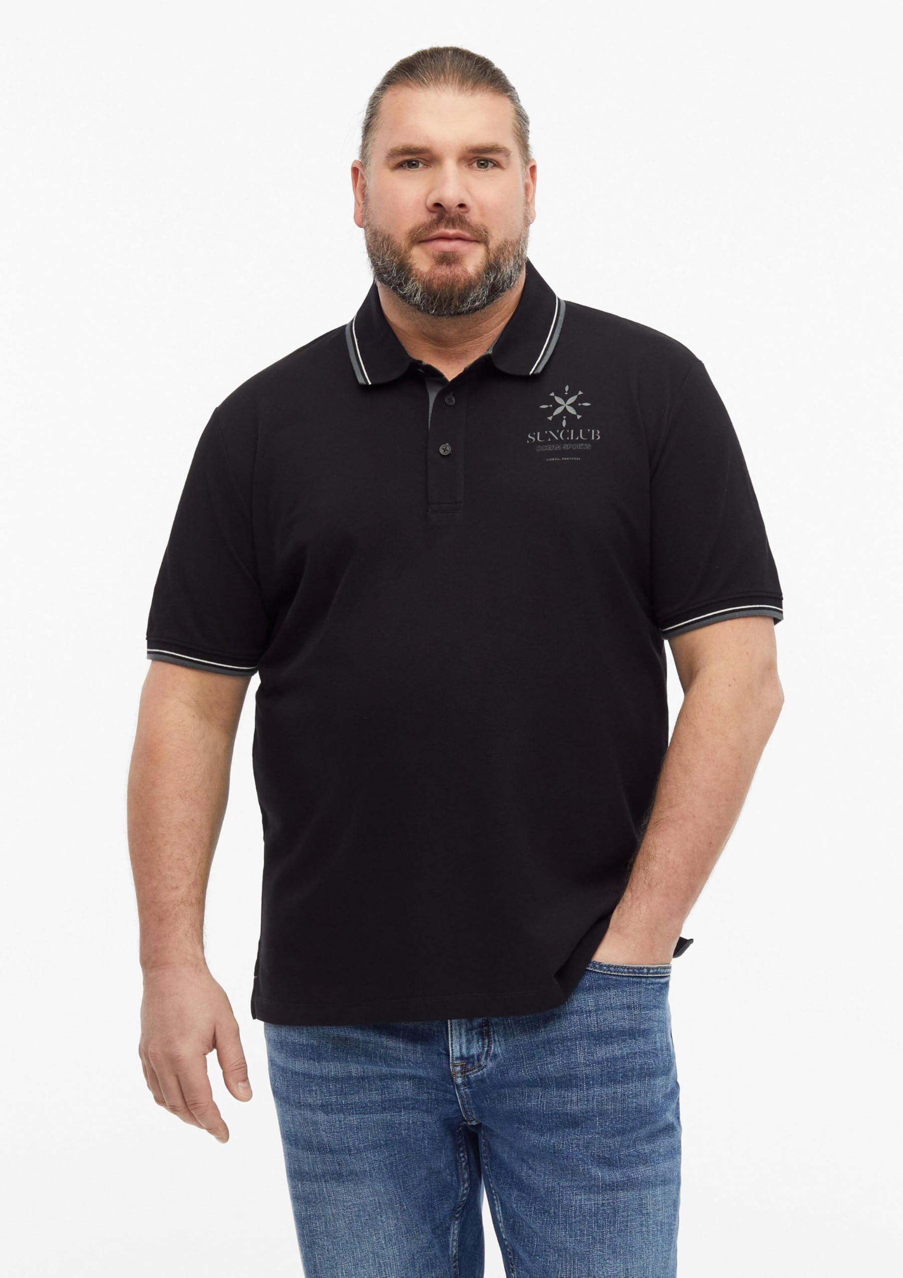 s.Oliver Junior Polo Baumwoll-Piqué schwarz Regular Fit