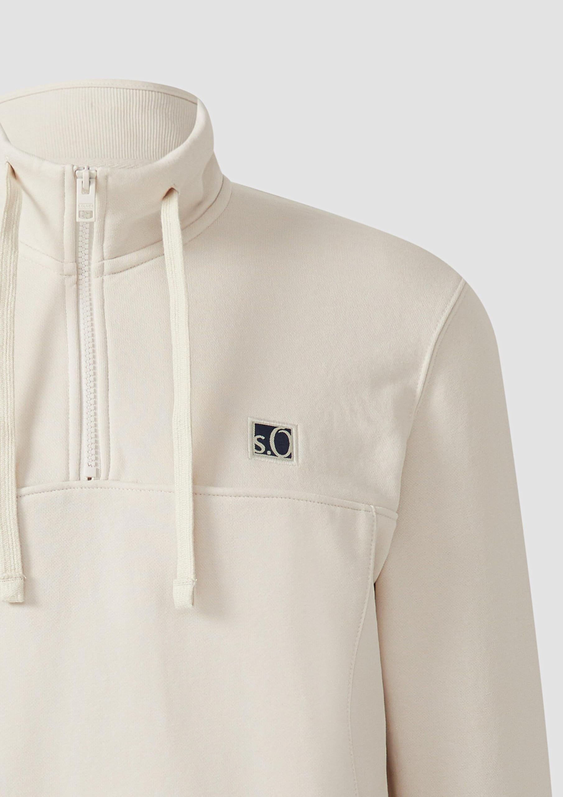 s.Oliver RED LABEL Sweatshirt Stehkragen Eingrifftaschen cognac