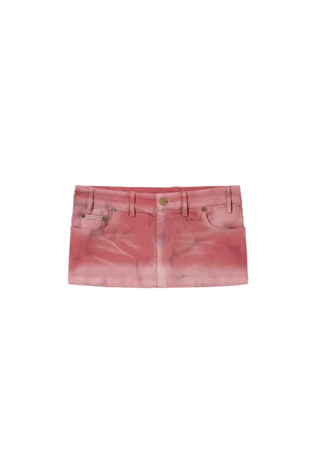Mowalola Moto Skirt Minirock dirty red Baumwolle