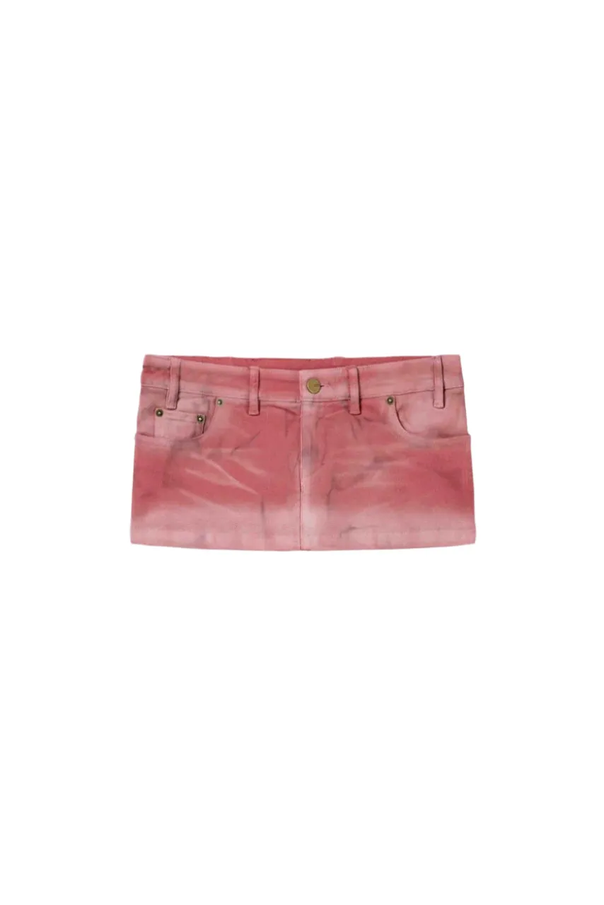 Mowalola Moto Skirt Minirock dirty red Baumwolle