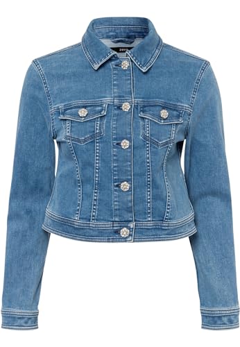 zero Jeansjacke mit Glitzerknöpfen Jacke Light Blue Denim 34