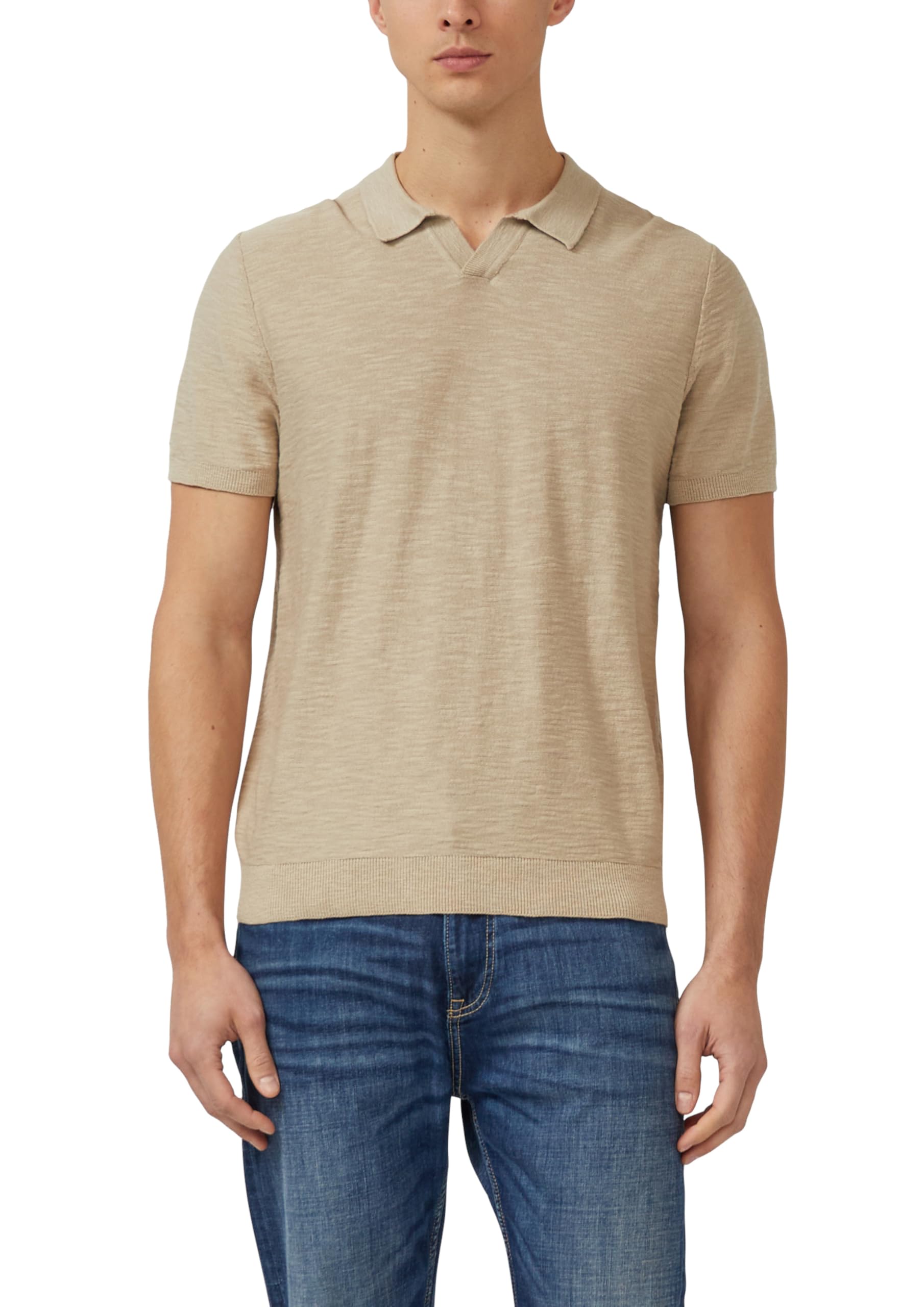 s.Oliver Red Label Strick-Poloshirt Flammgarn L Türkis