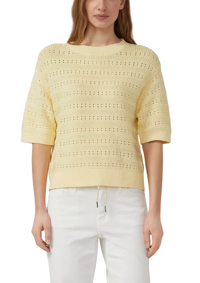 s.Oliver RED Label Strickpullover kurzarm Gelb Gr.36 Baumwolle