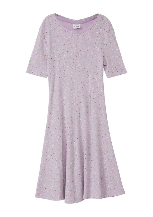 s.Oliver Kleid Rippstruktur A-Form Gr.134 flieder elastisch