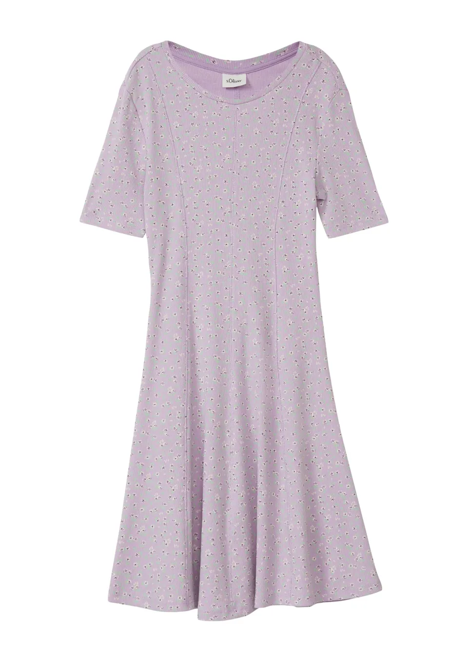 s.Oliver Kleid Rippstruktur A-Form Gr.134 flieder elastisch