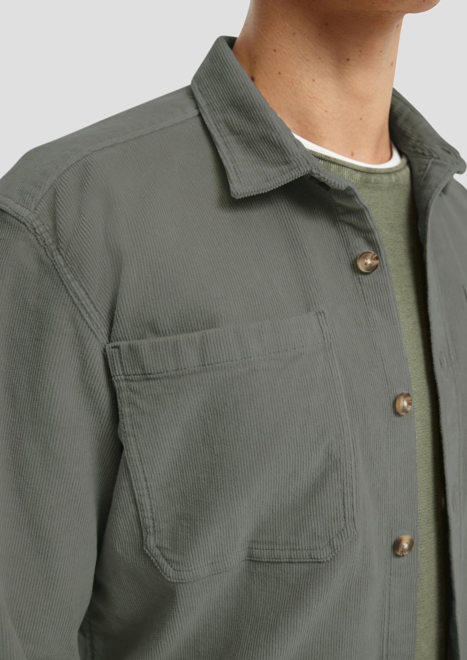 s.Oliver QS Overshirt Cord Taschen olivgrün XL