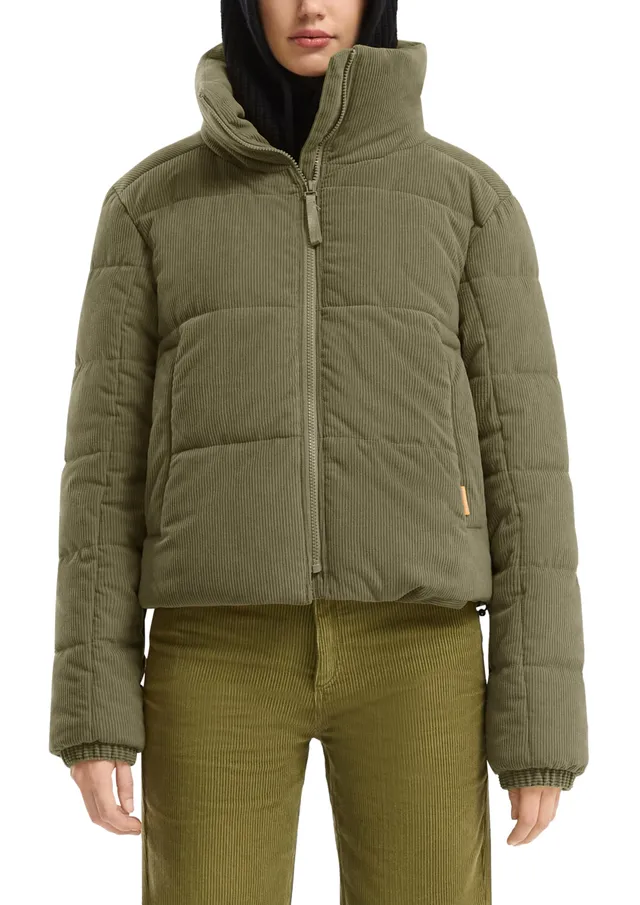 s.Oliver QS Wattierte Cord Steppjacke Oliv Gr. L