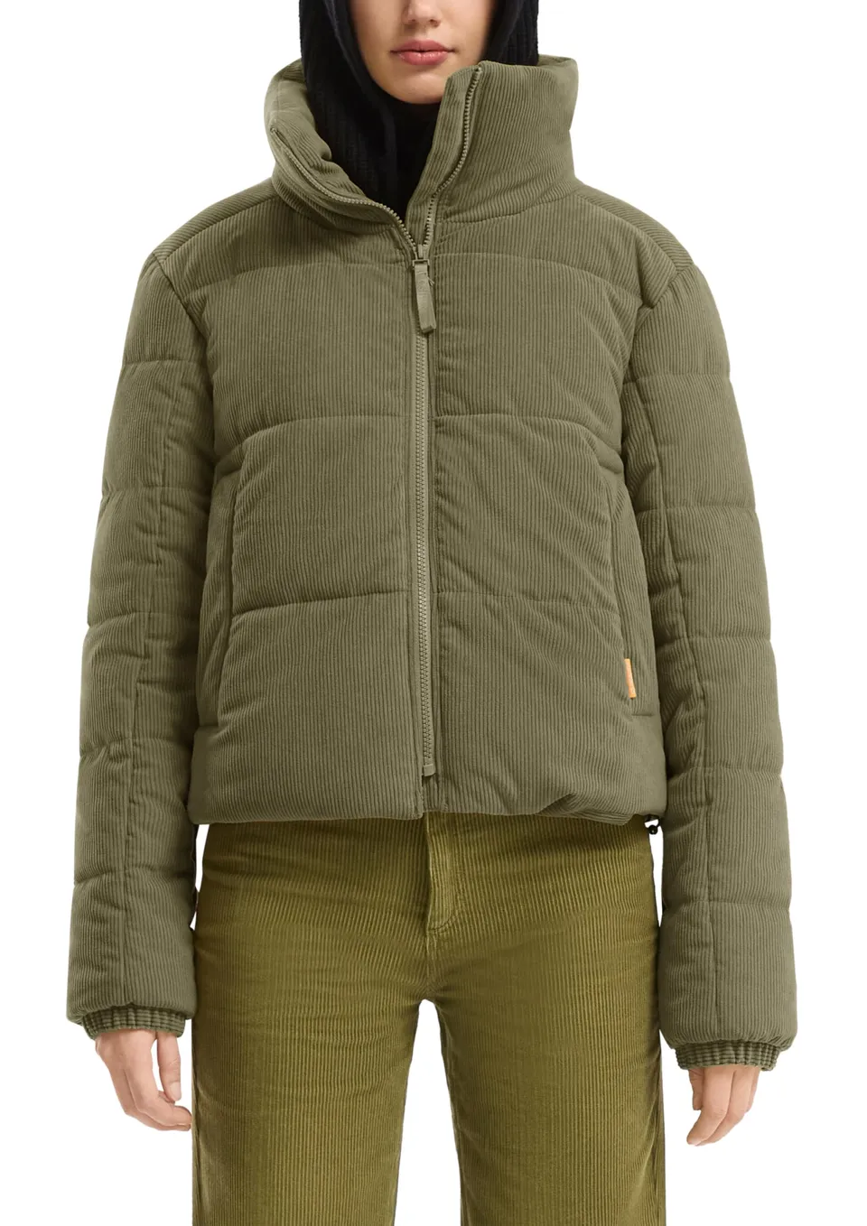 s.Oliver QS Wattierte Cord Steppjacke Oliv Gr. L
