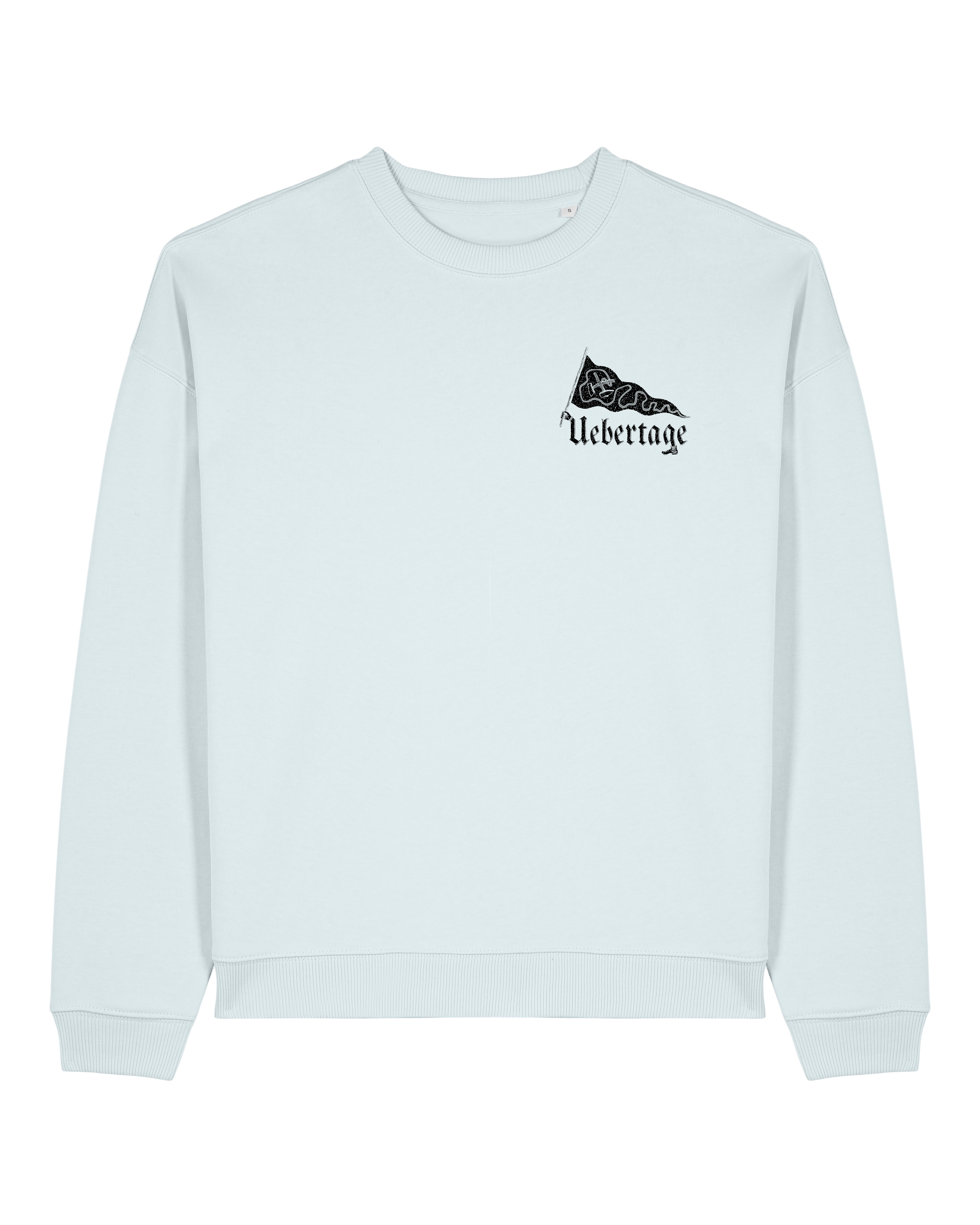 Uebertage Hand-Schuh-Logo Rundhalspullover Oversized Black