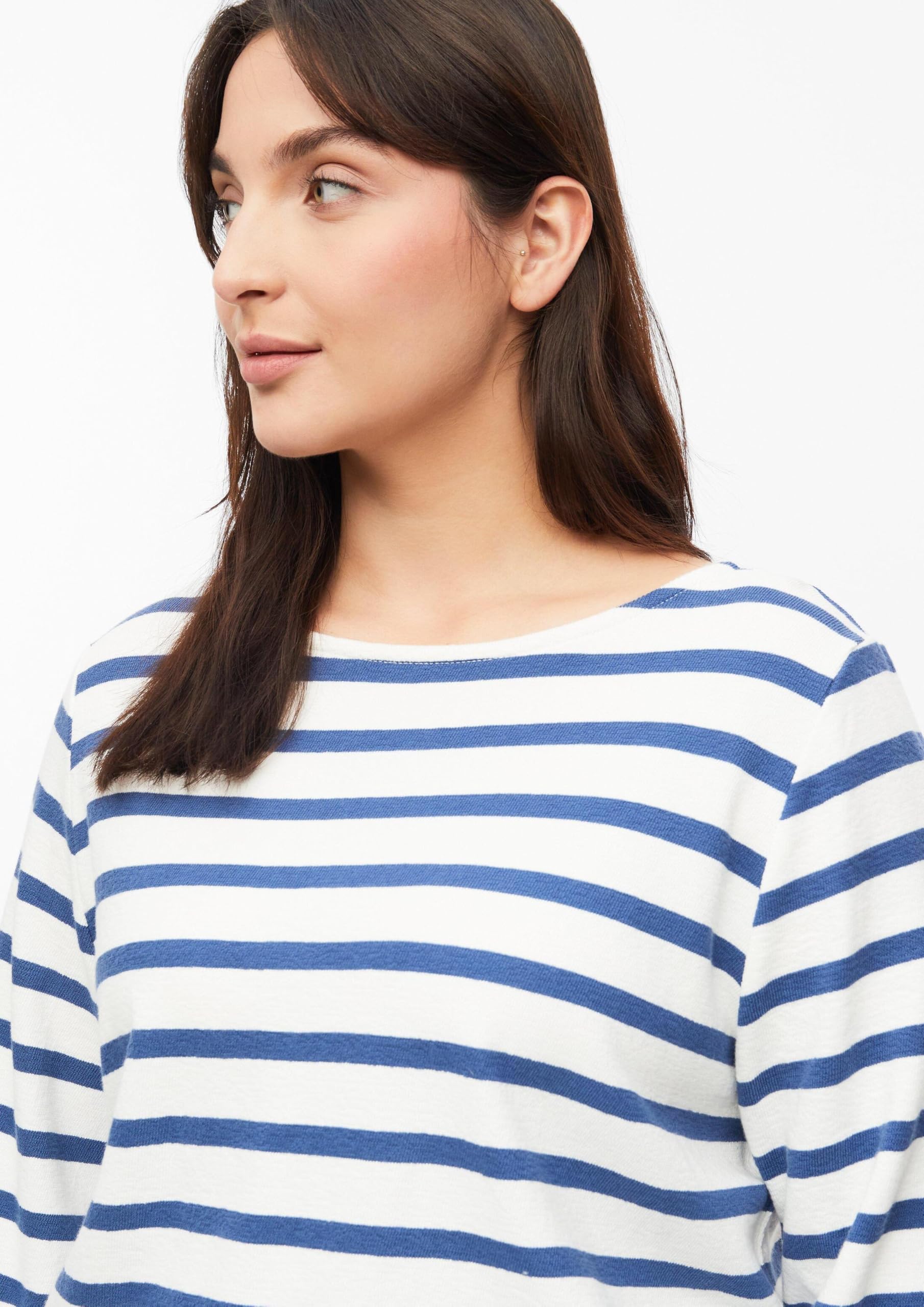 s.Oliver 2181708 Sweatshirt Streifen 48 blau Baumwolle