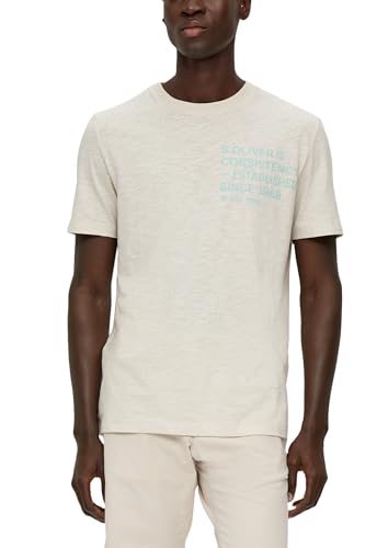 s.Oliver Frontprint T-Shirt M ecru meliert