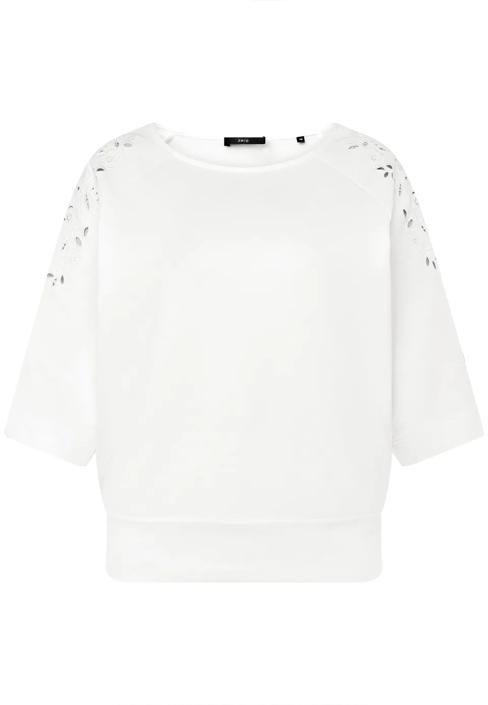 zero Sweatshirt mit Lochmuster Gr.38 Patch Cream