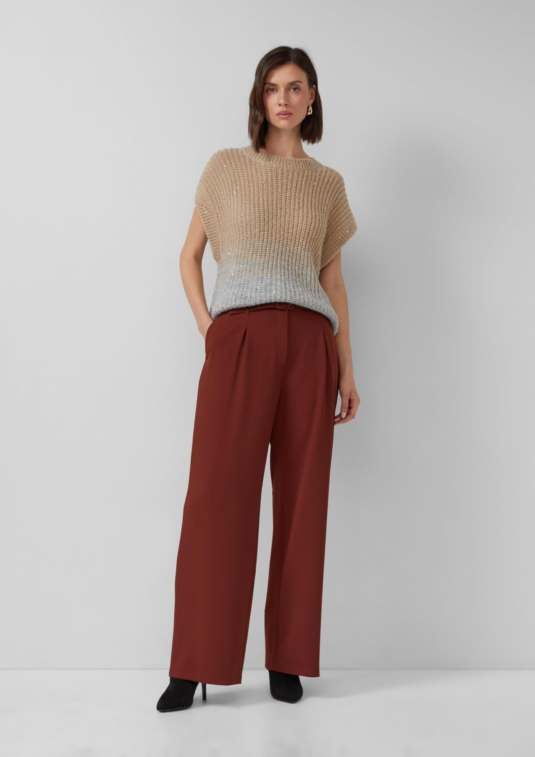 s.Oliver RED LABEL Twill-Hose Wide Leg 44W Rostrot