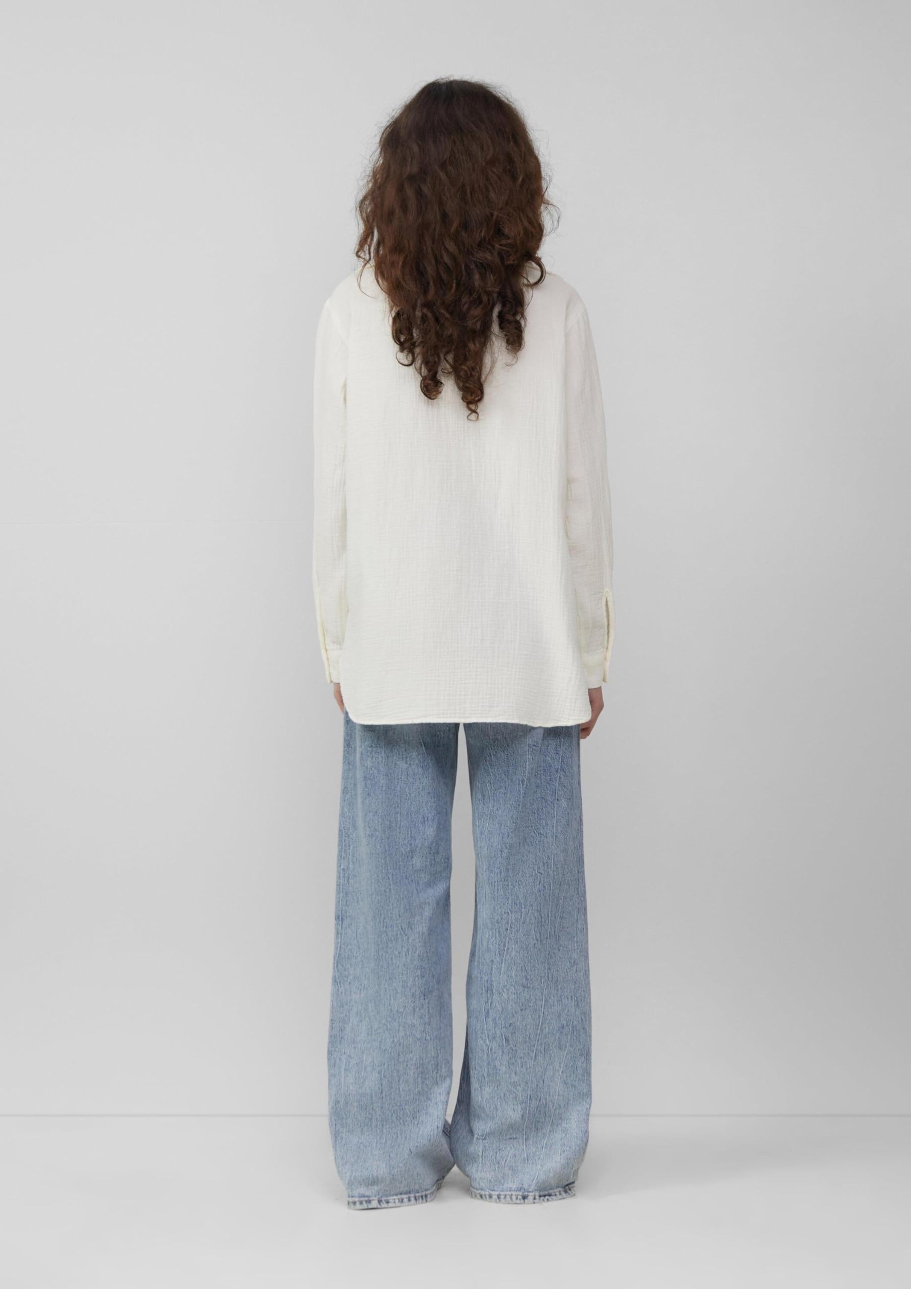s.Oliver QS Musselin Hemdbluse Oversize 42 creme