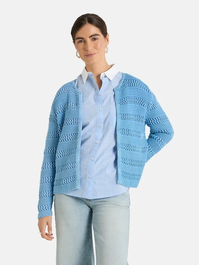Lieblingsstück TienL Strickjacke skyblue Lochmuster