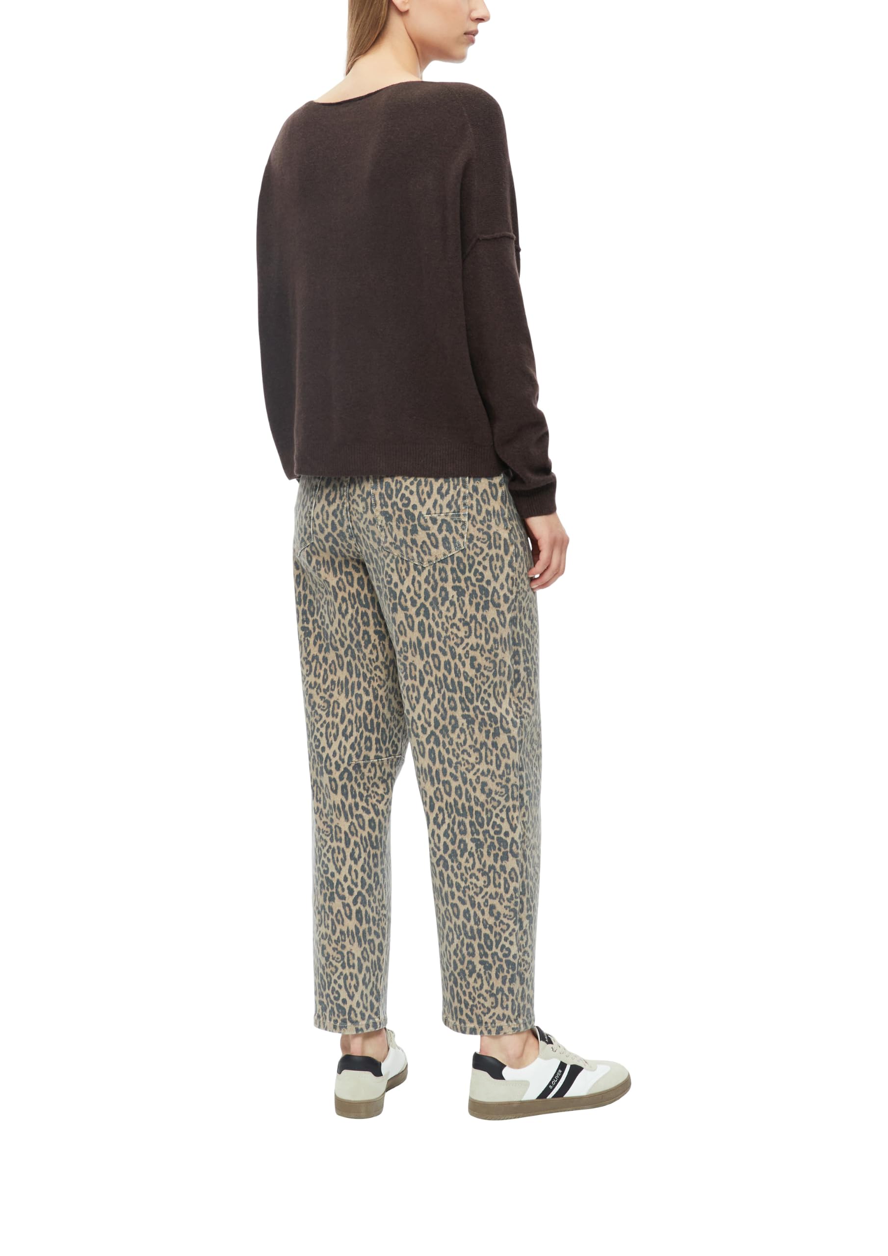 s.Oliver RED LABEL Oversize Strickpullover U-Boot braun