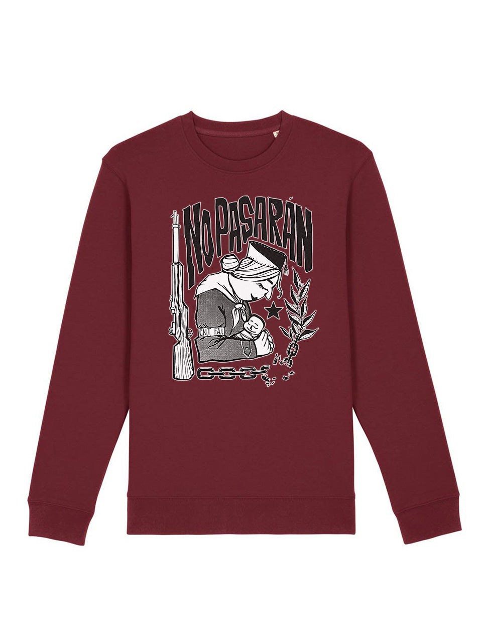 dna merch No Pasarán Spanische Revolution Sweatshirt Schwarz