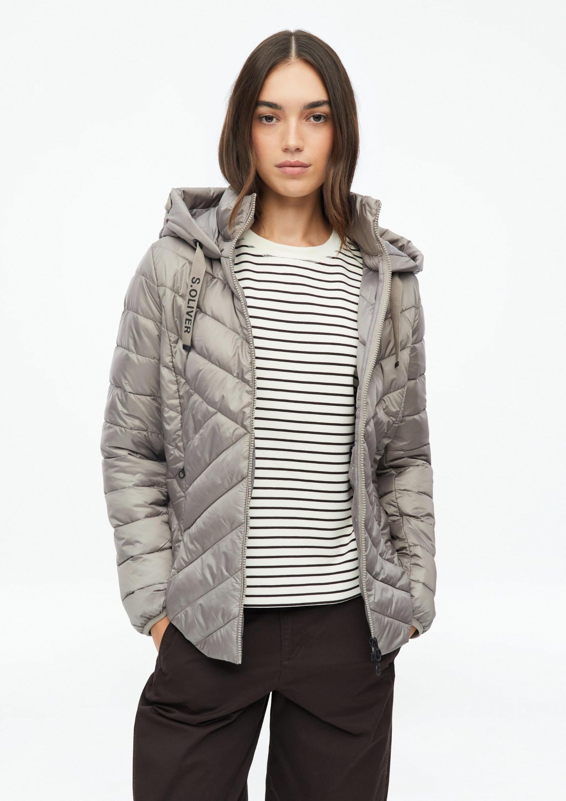 s.Oliver RED LABEL Steppjacke Kapuze leicht bordeaux