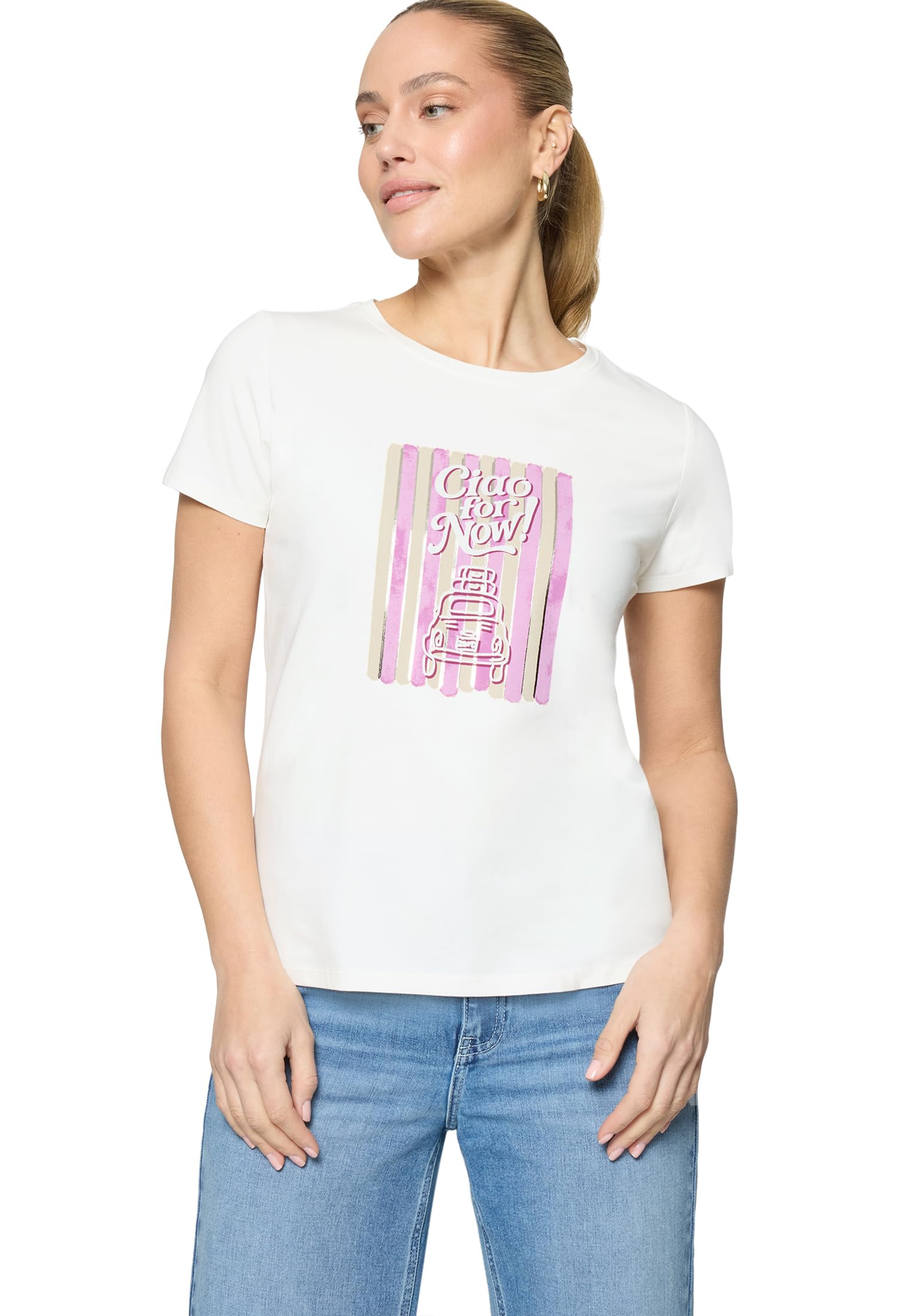 zero Printshirt mit Aufdruck Shirt 38 Patch Cream Pink