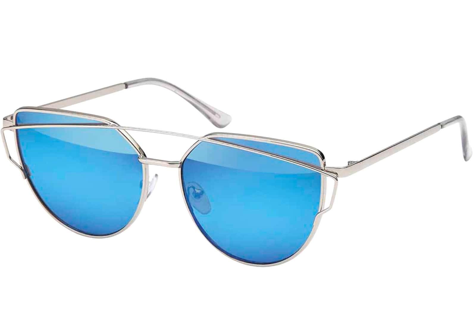 BEZLIT Rundglas Sonnenbrille Silber verspiegelt UV400