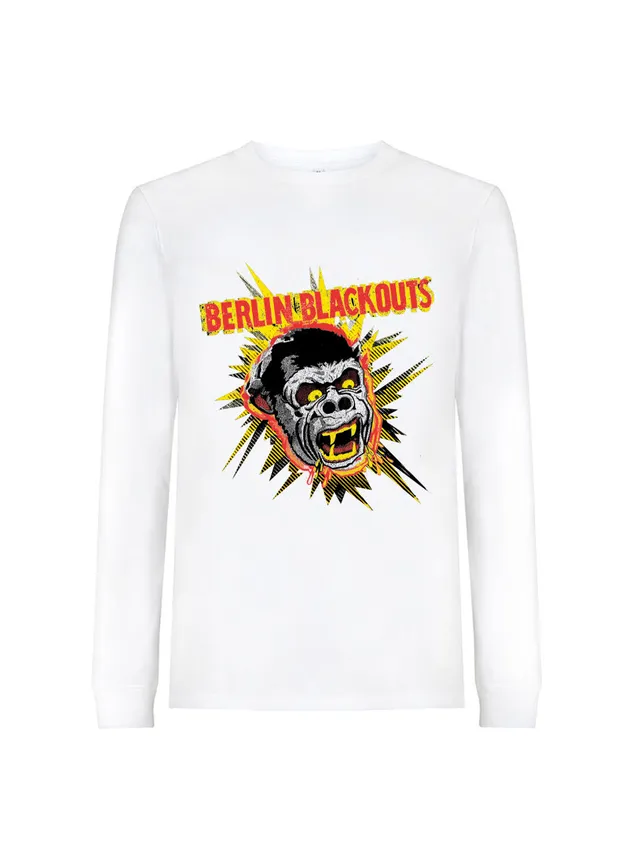 dna merch Berlin Blackouts Mad Gorilla Langarmshirt Schwarz Print