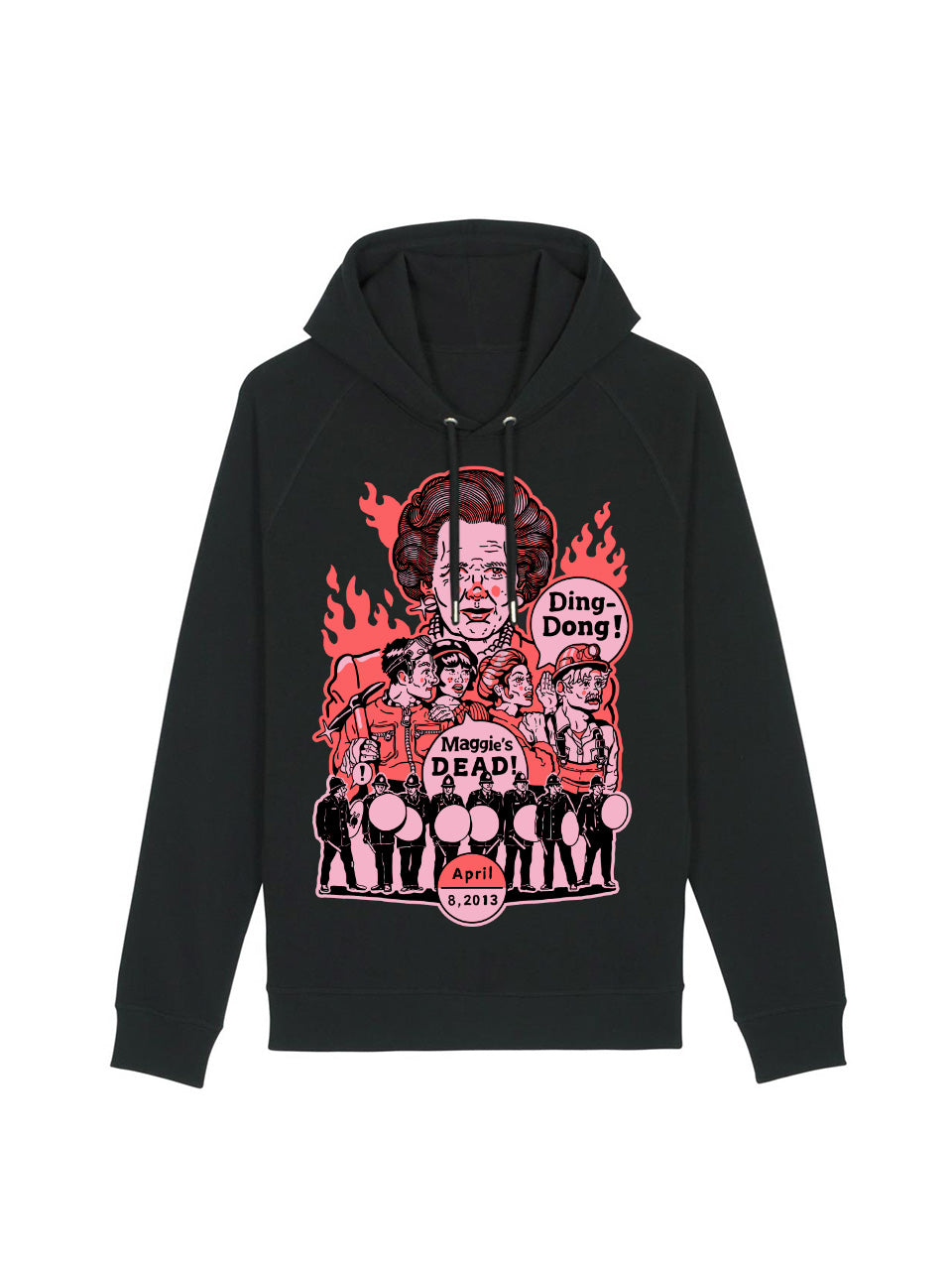 dna merch Ding Dong Thatcher Kapuzenpullover schwarz Bio-Mix