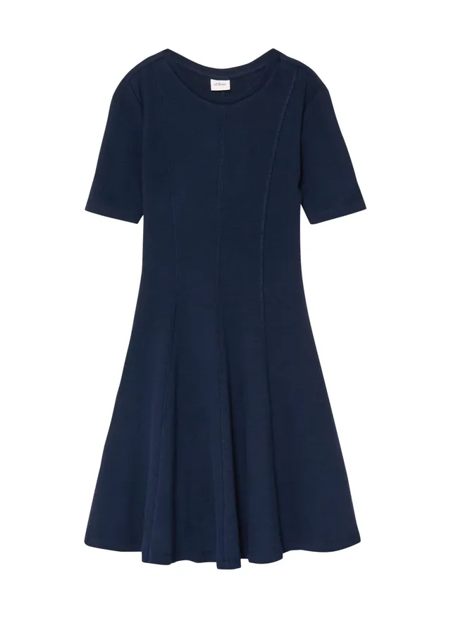 s.Oliver RED LABEL Rippkleid kurzarm Navy