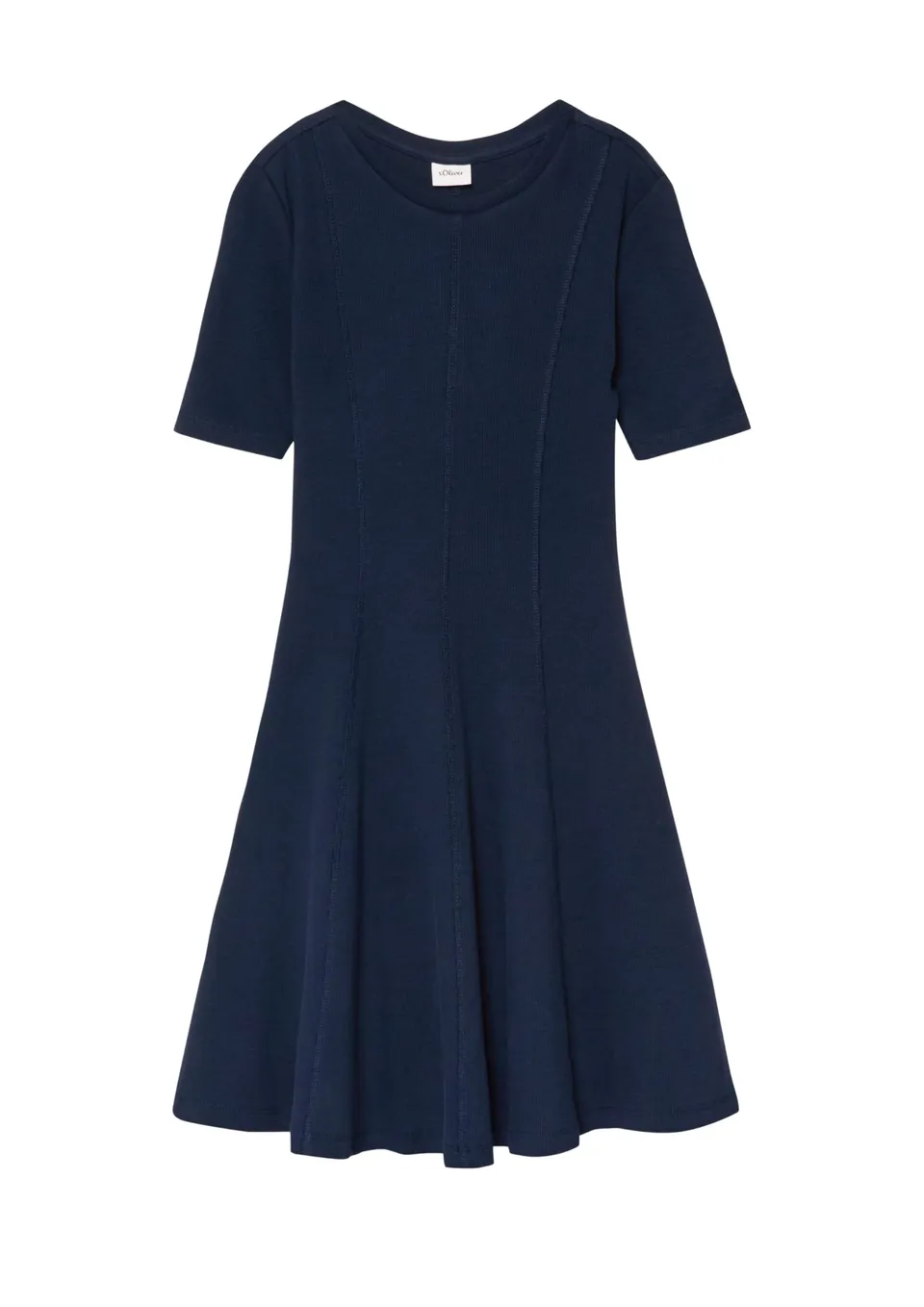 s.Oliver RED LABEL Rippkleid kurzarm Navy