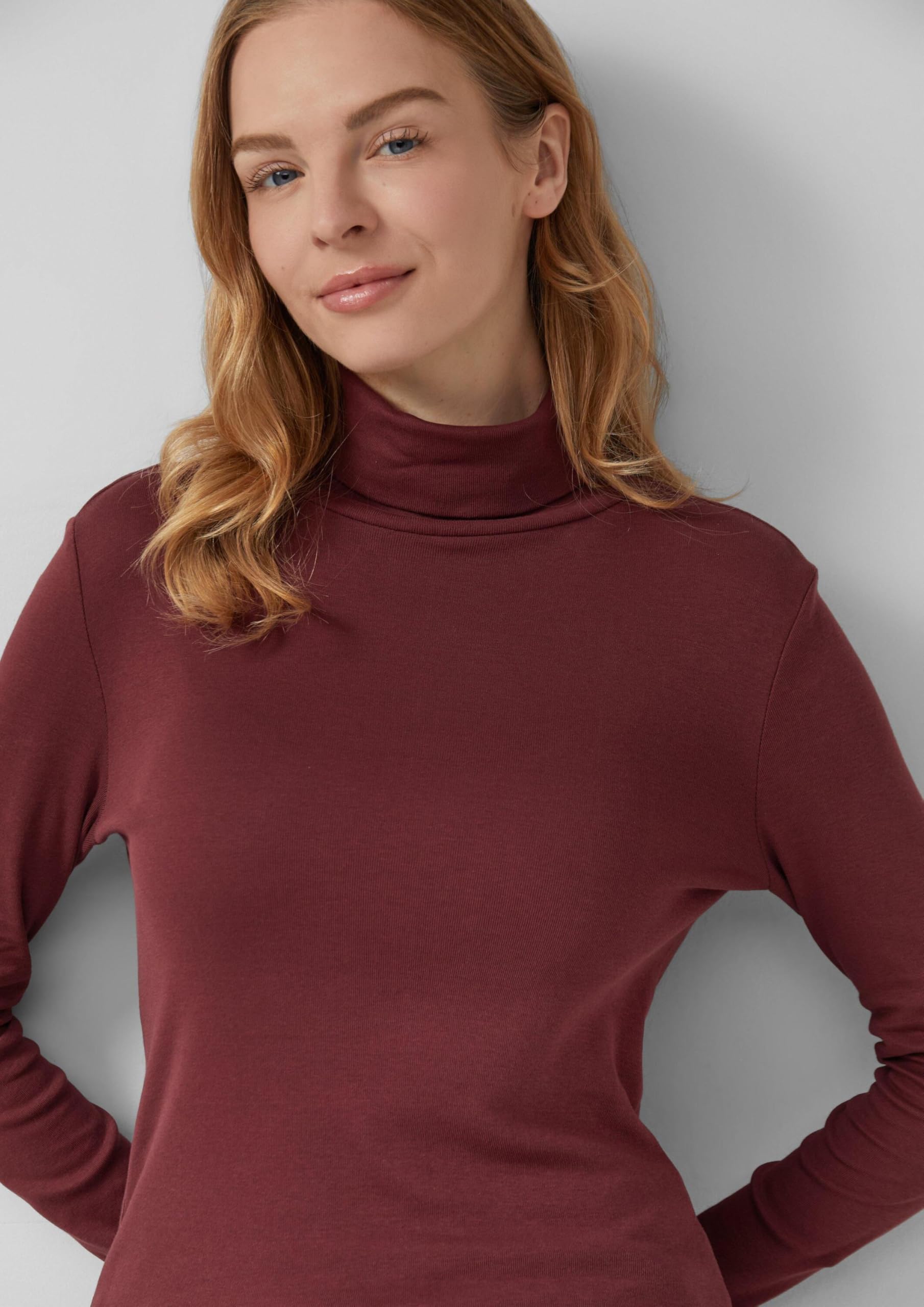 s.Oliver Longsleeve Slim Fit Rollkragen bordeaux Gr.42