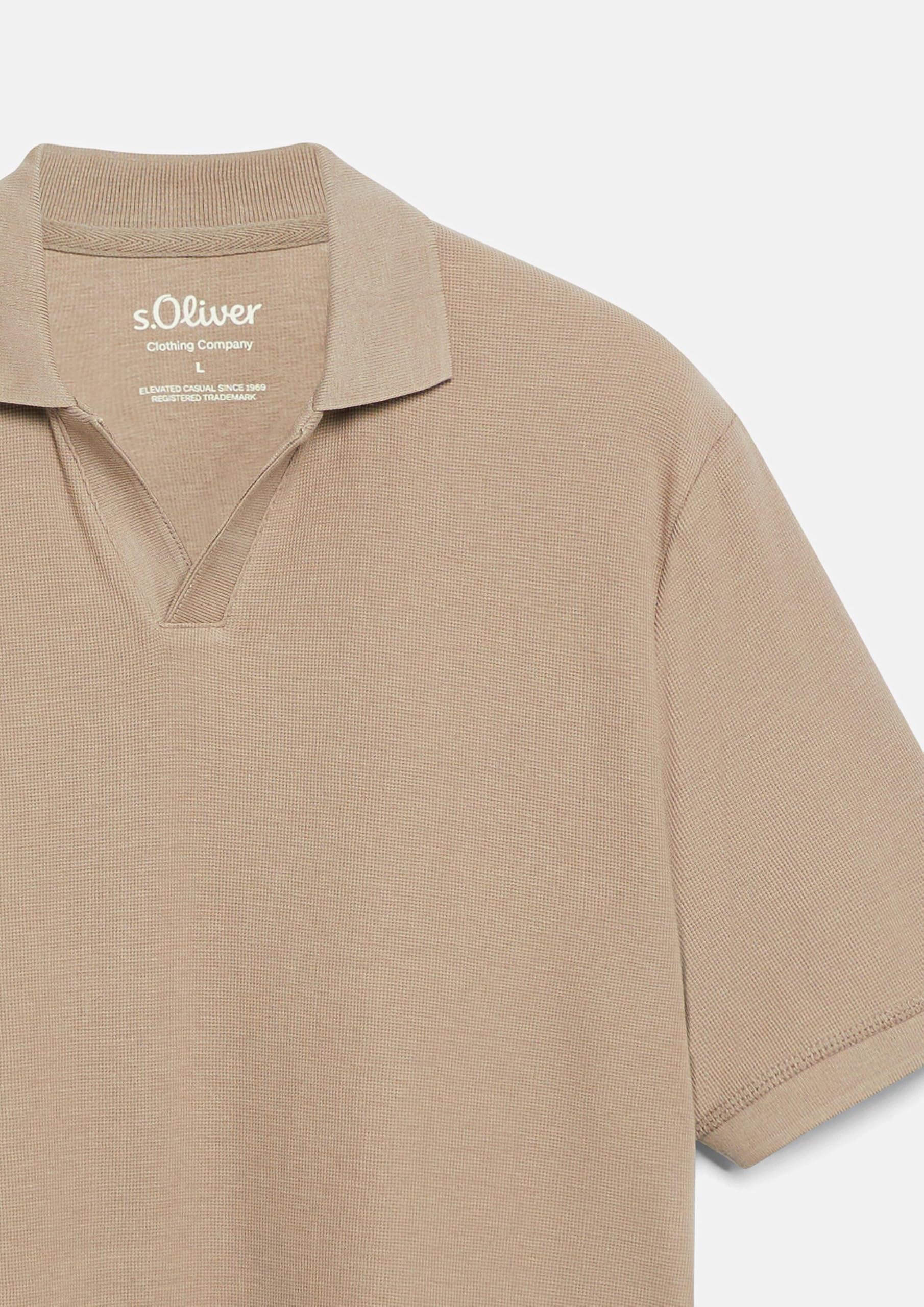 s.Oliver Herren Poloshirt Waffelpiqué Baumwolle navy