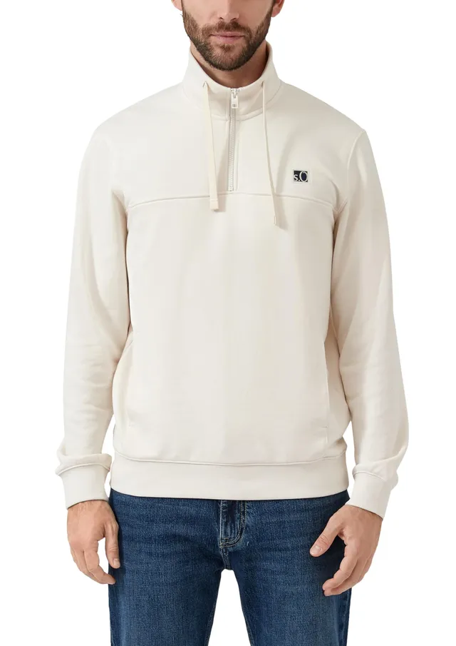 s.Oliver RED LABEL Sweatshirt Stehkragen Eingrifftaschen cognac
