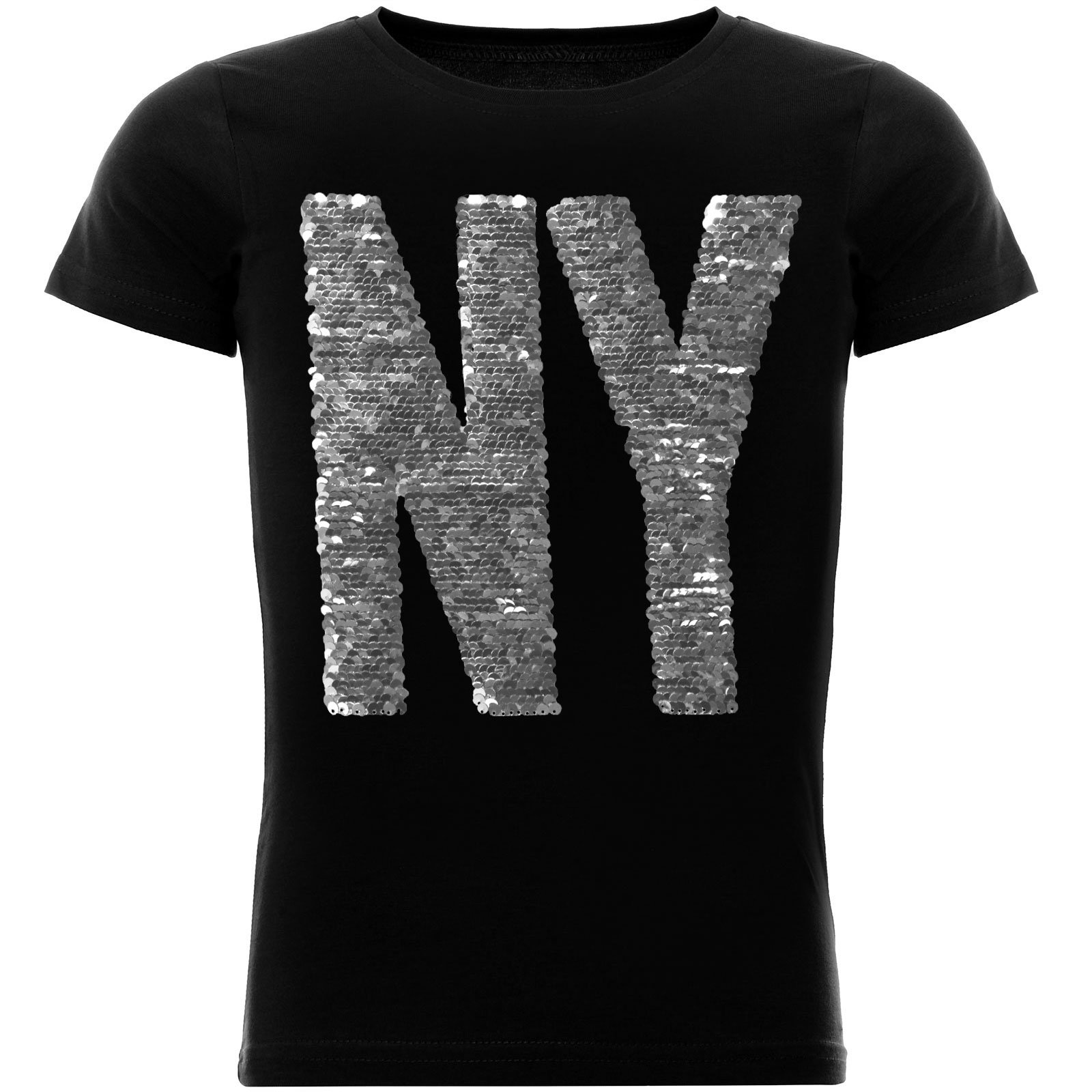 BEZLIT New York Totenkopf T-Shirt Wendepailletten 116-122