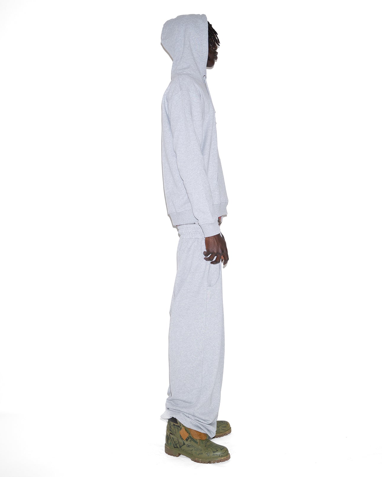 Mowalola MoWA Hoodie grau Baumwolle Stickerei