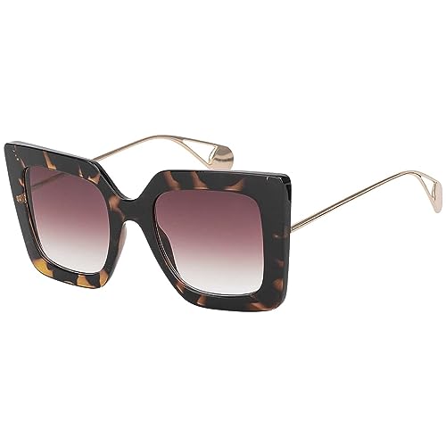 BEZLIT Oversize Sonnenbrille eckig Schwarz-gelb UV400