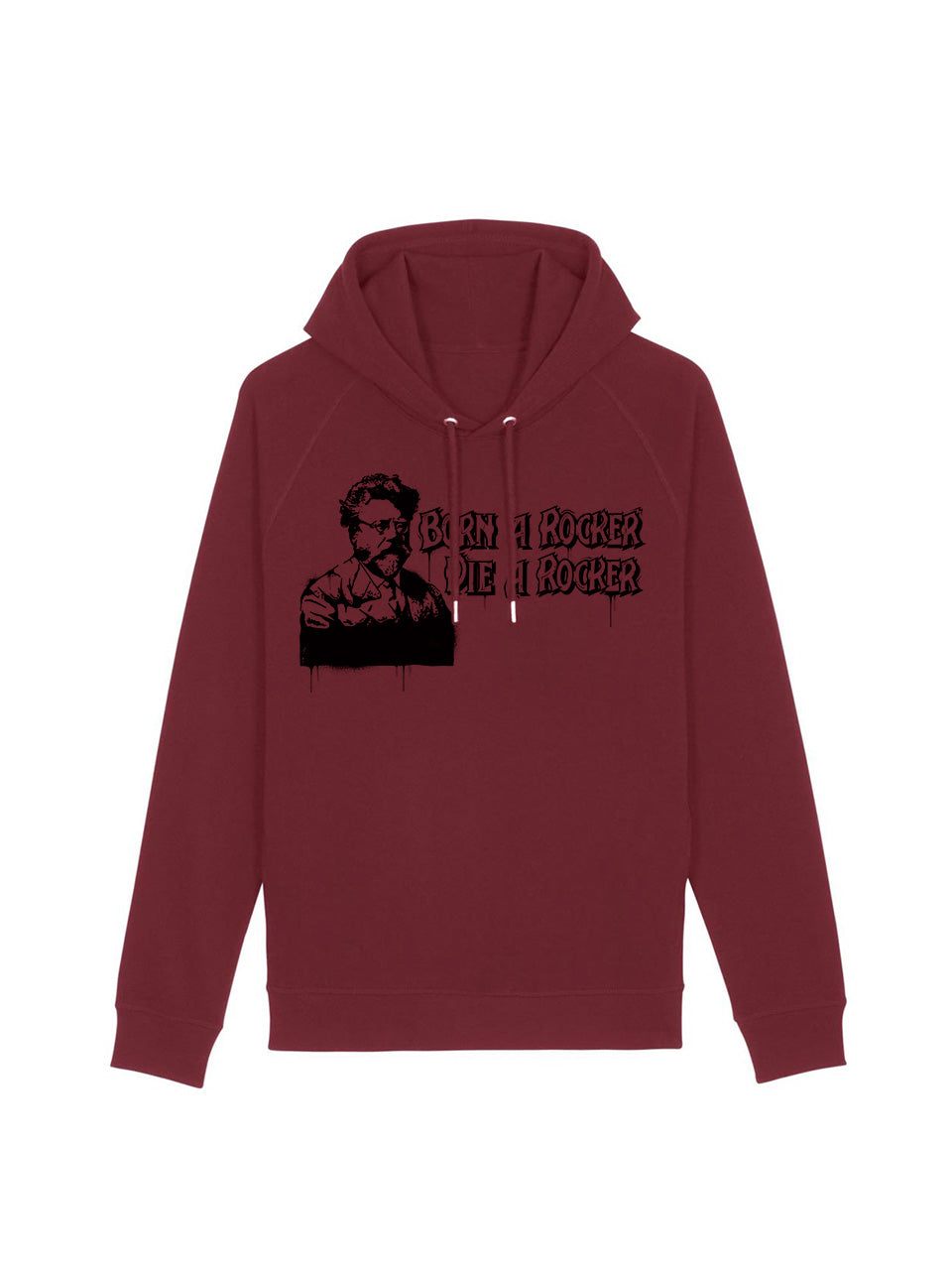 dna merch Born A Rocker Kapuzenpullover Burgunderrot