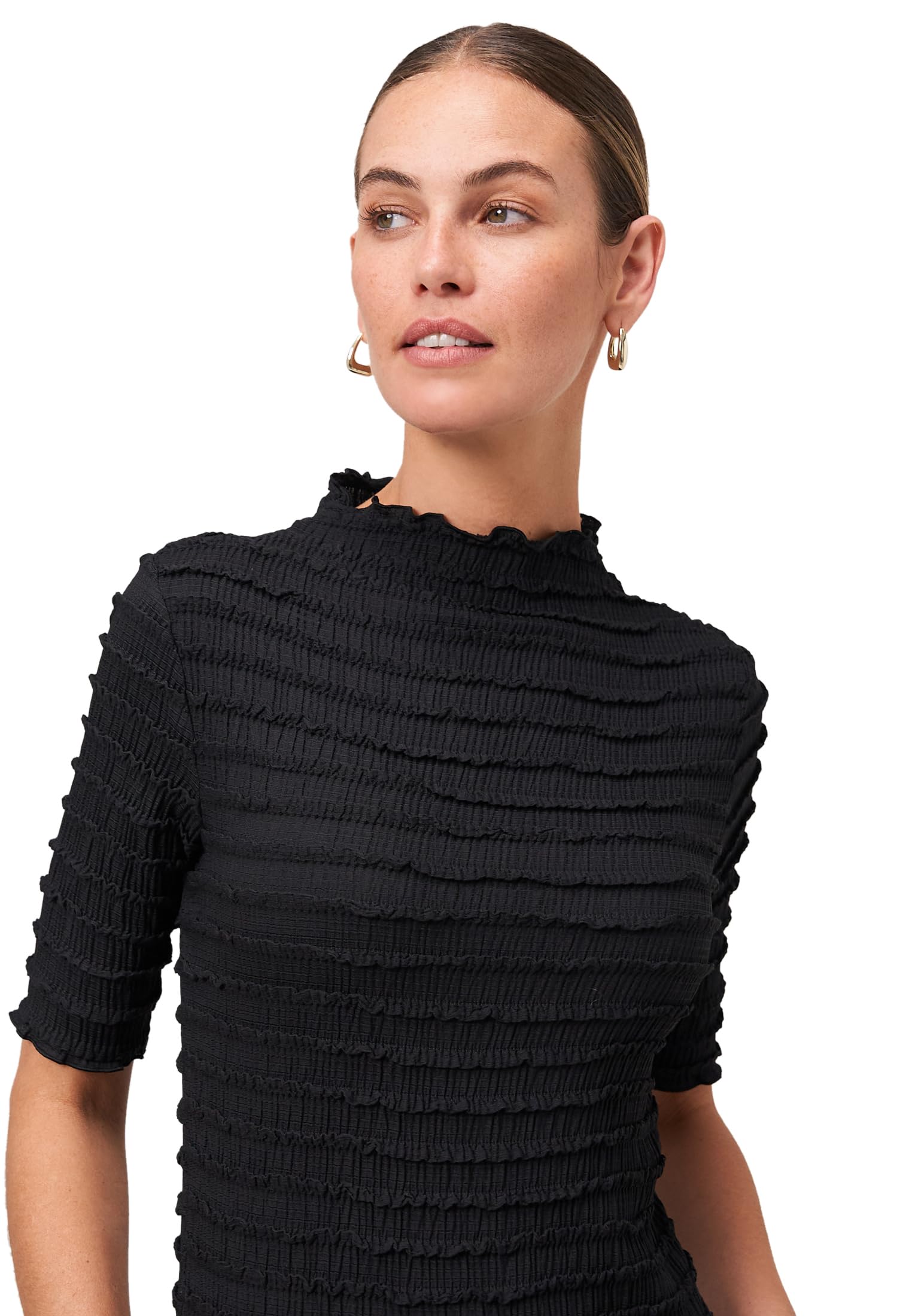 zero Shirt mit Rüschen 38 Black Beauty leger
