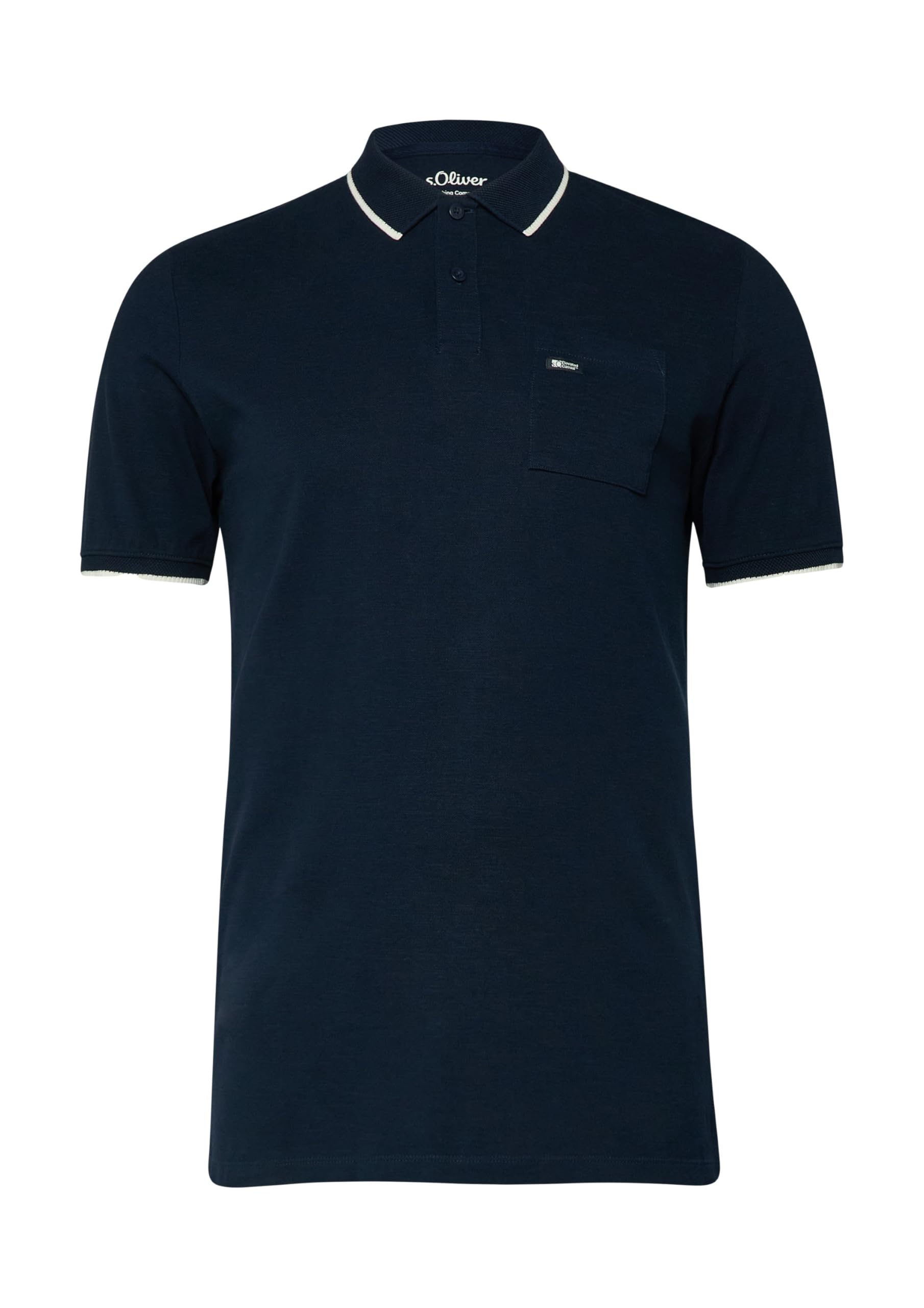 s.Oliver Junior Poloshirt Flammgarn-Piqué Navy Brusttasche