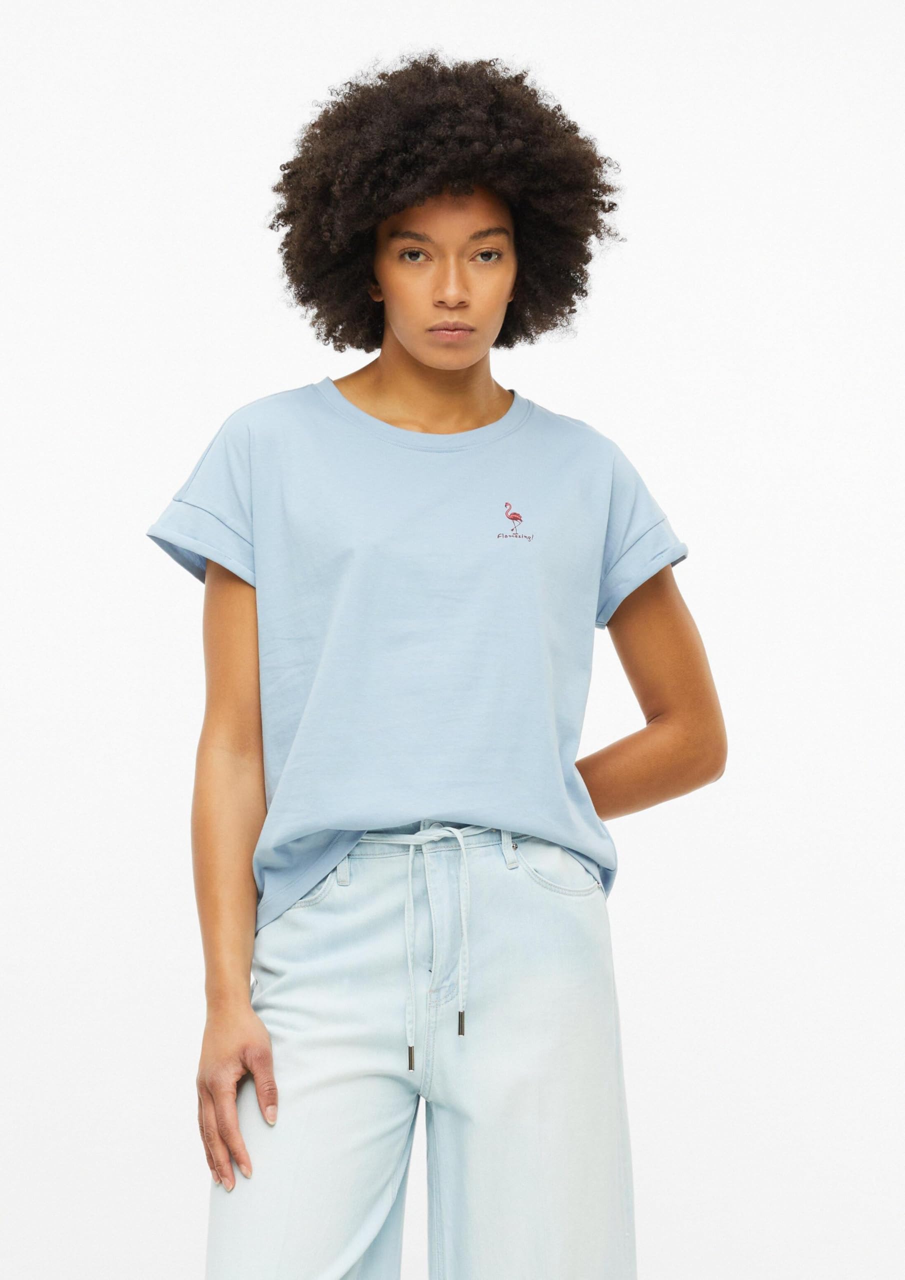 s.Oliver 2179403 Damen T-Shirt Frontprint weiß