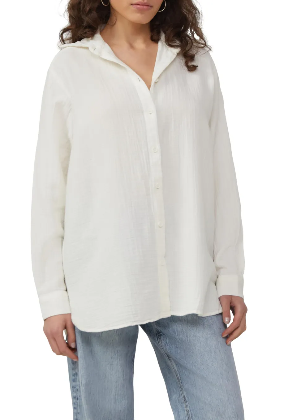 s.Oliver QS Musselin Hemdbluse Oversize 42 creme