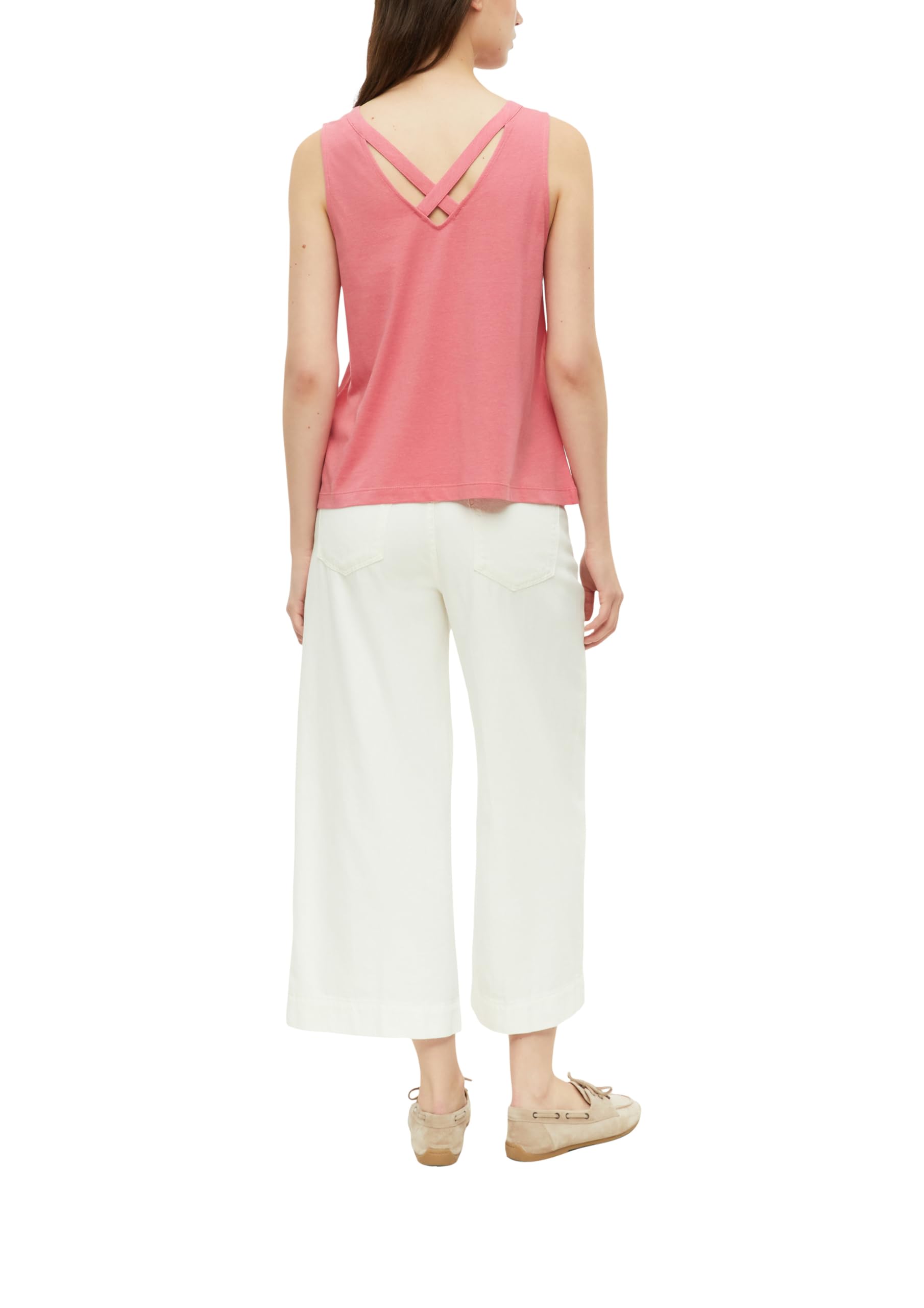 s.Oliver Jersey-Top Damen Relaxed ärmellos weiß